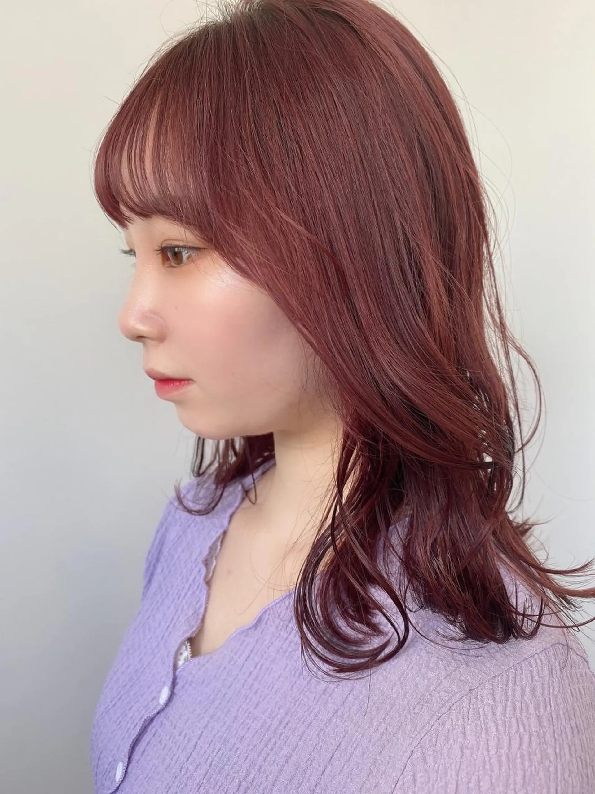 セミロング レッドブラウン fit stand /HIIRAGIのヘアスタイル