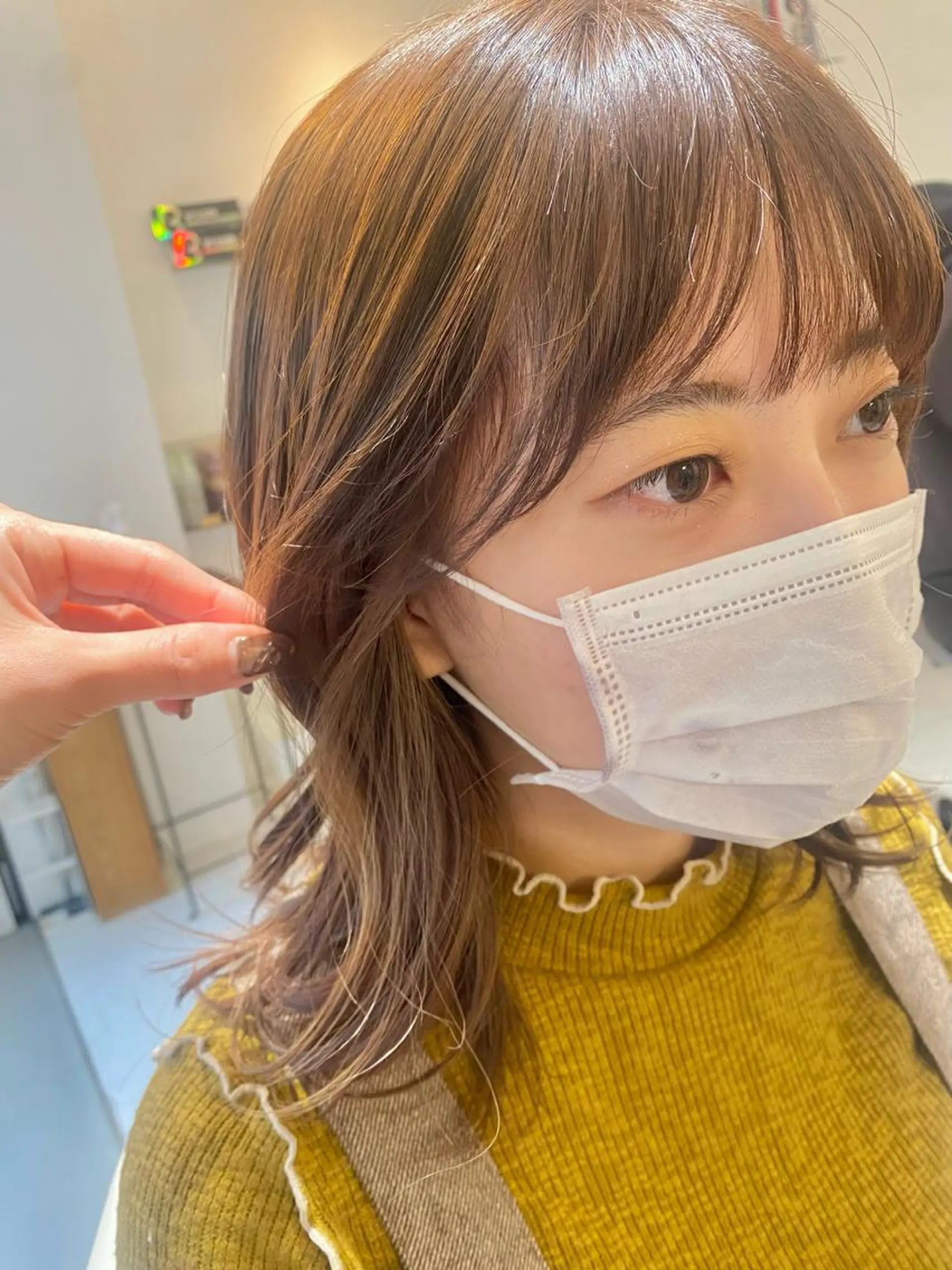 ミディアム カラー 安永 涼のヘアスタイル