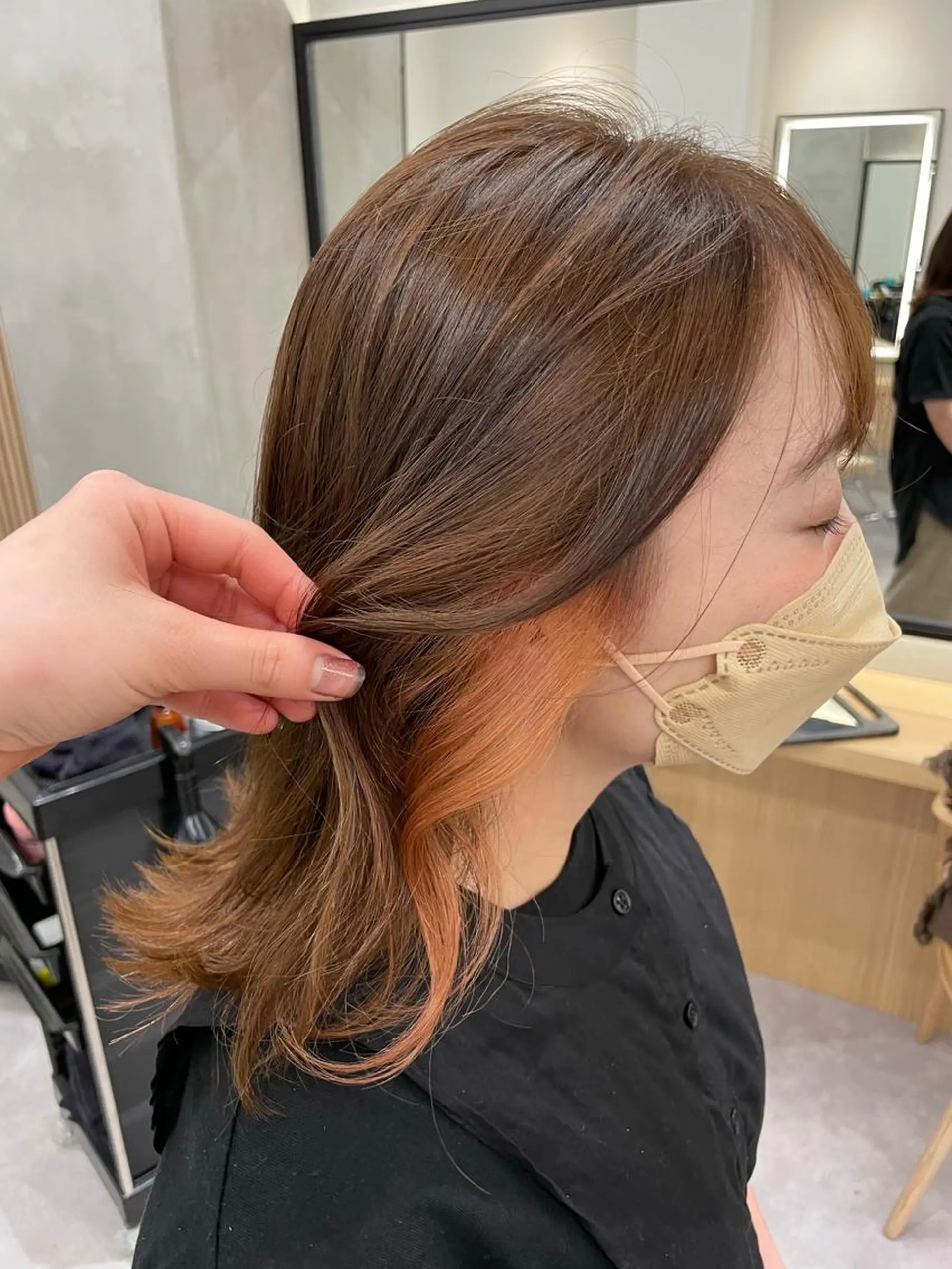 ミディアム カラー パーマ ヘアアレンジ レイヤー縮毛矯正 ささきすずね💗のヘアスタイル