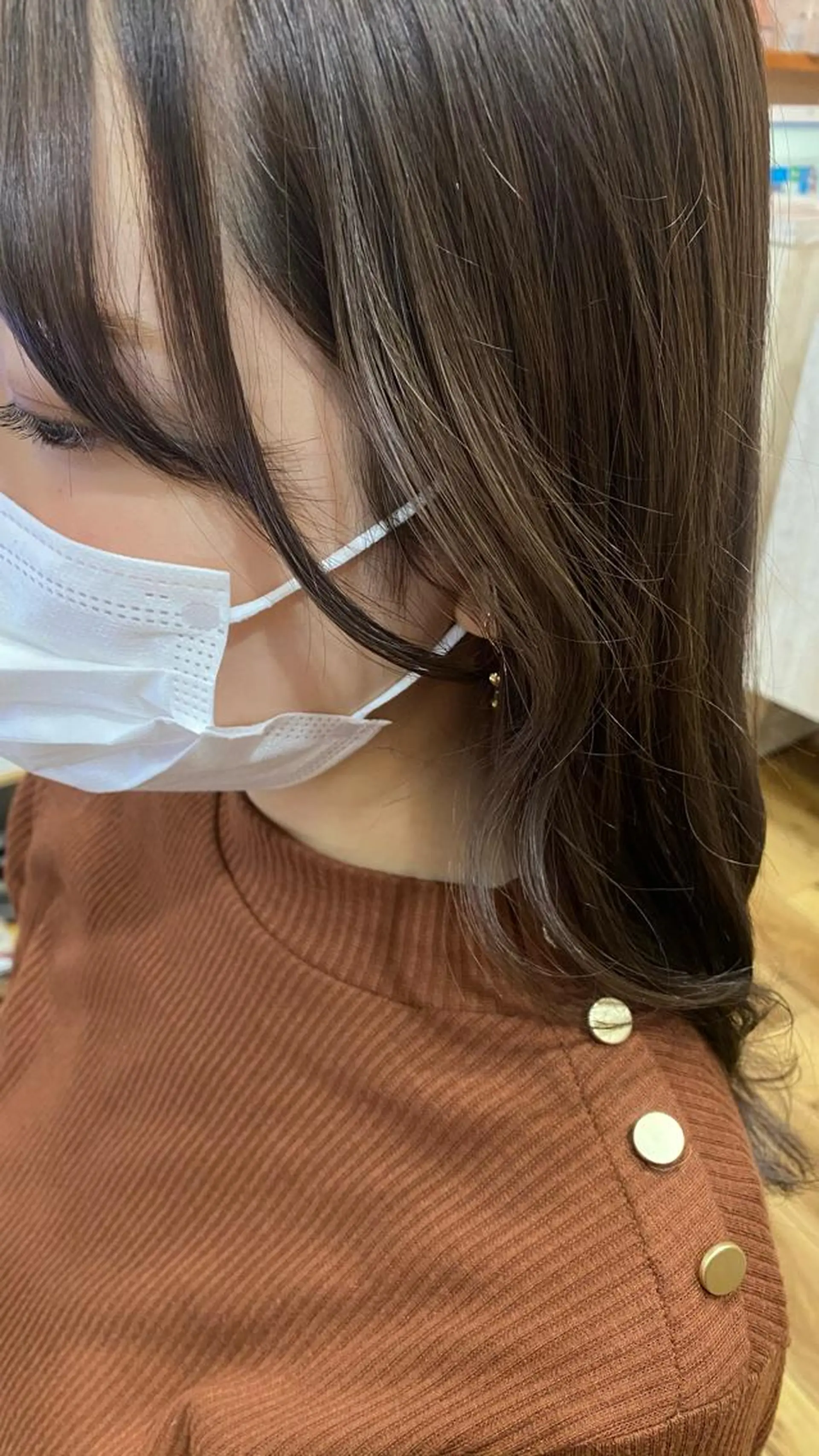 ロング アッシュ アッシュグレー アッシュグレージュ 中尾 未来/艶カラー /カットモデルのヘアスタイル