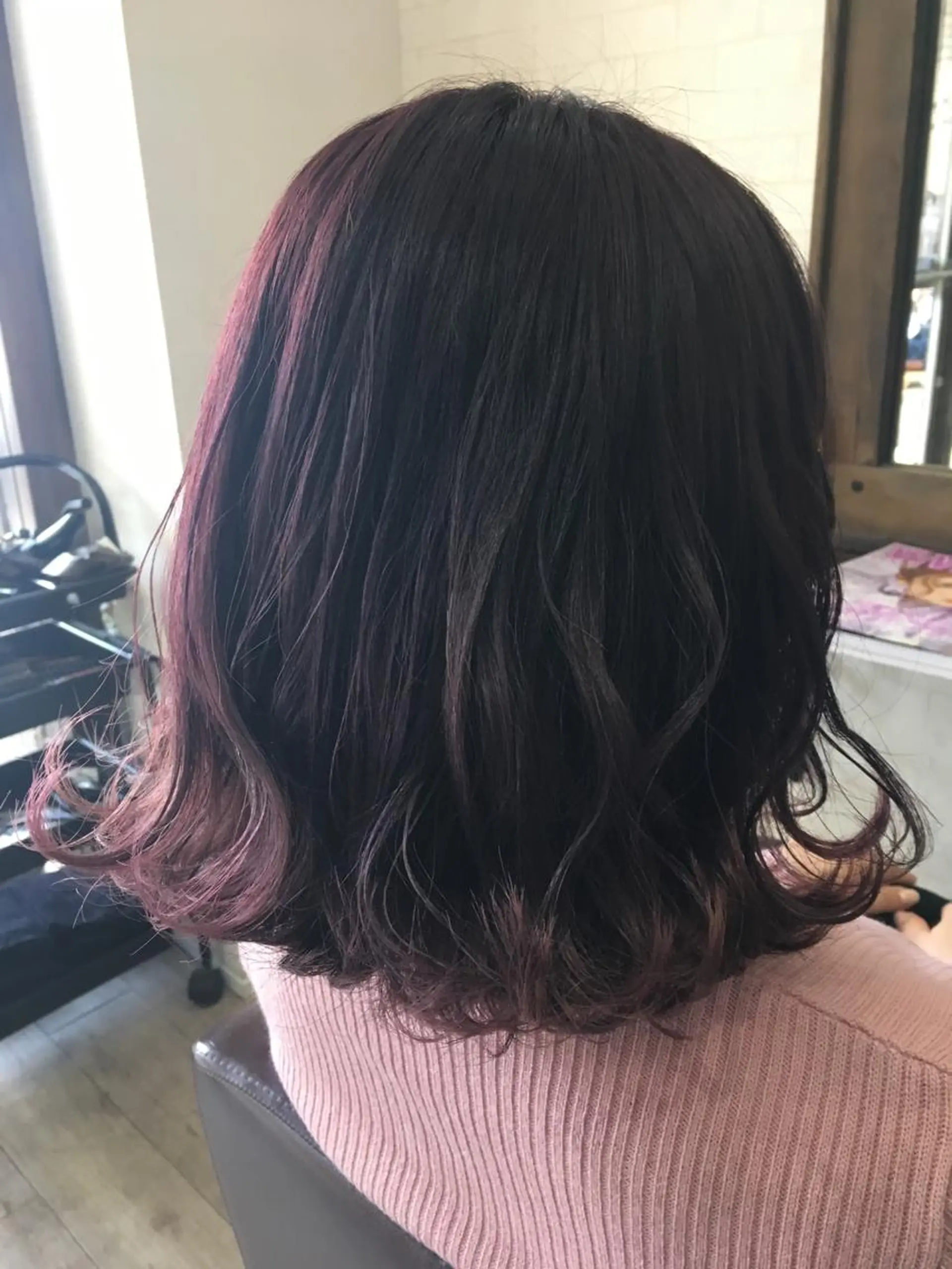 ミディアム パープルカラー ヘアカラー 松本 亮のヘアスタイル