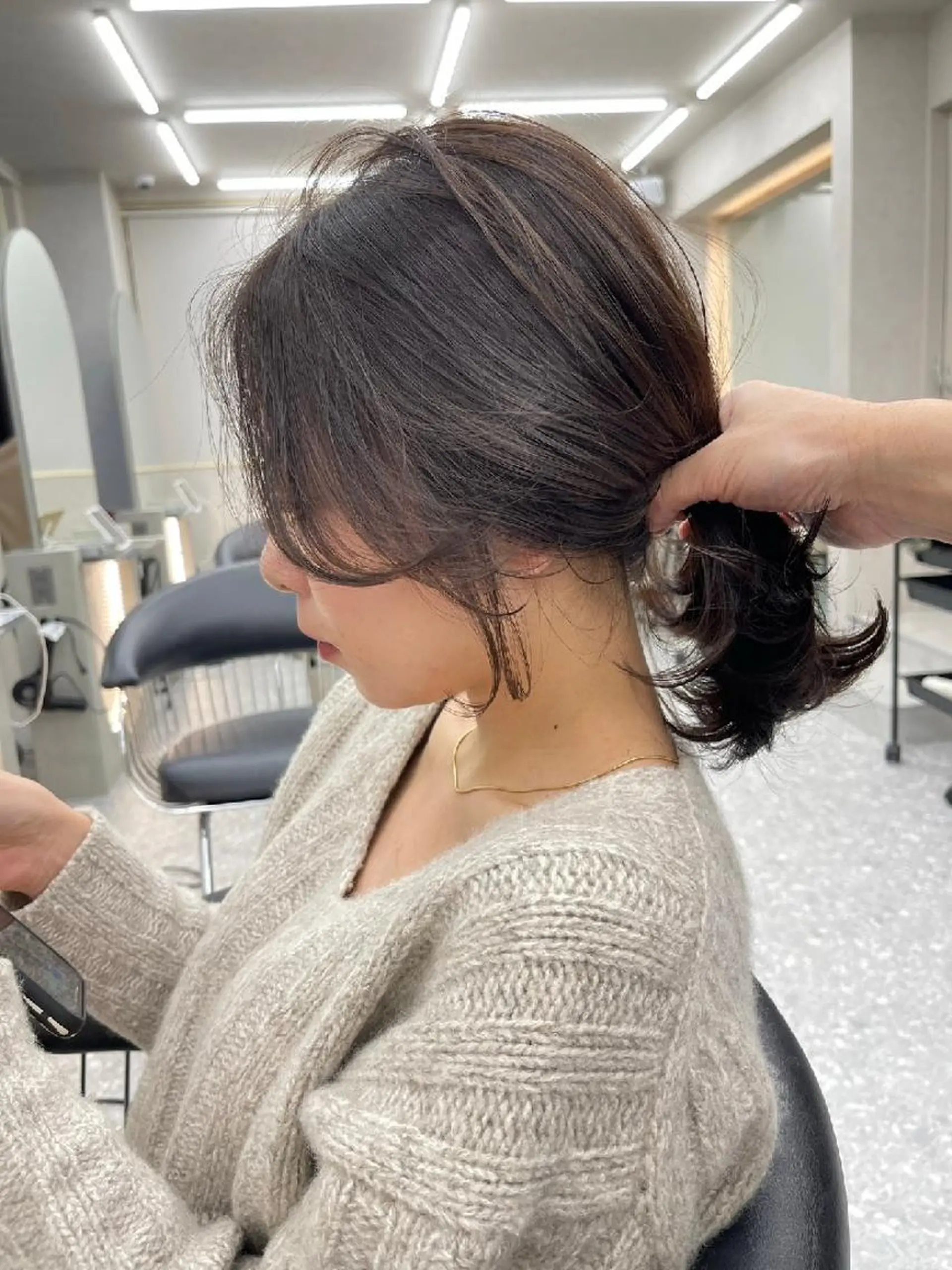 セミロング 顔周りカット レイヤー/縮毛矯正 のマスター【タケル】のヘアスタイル