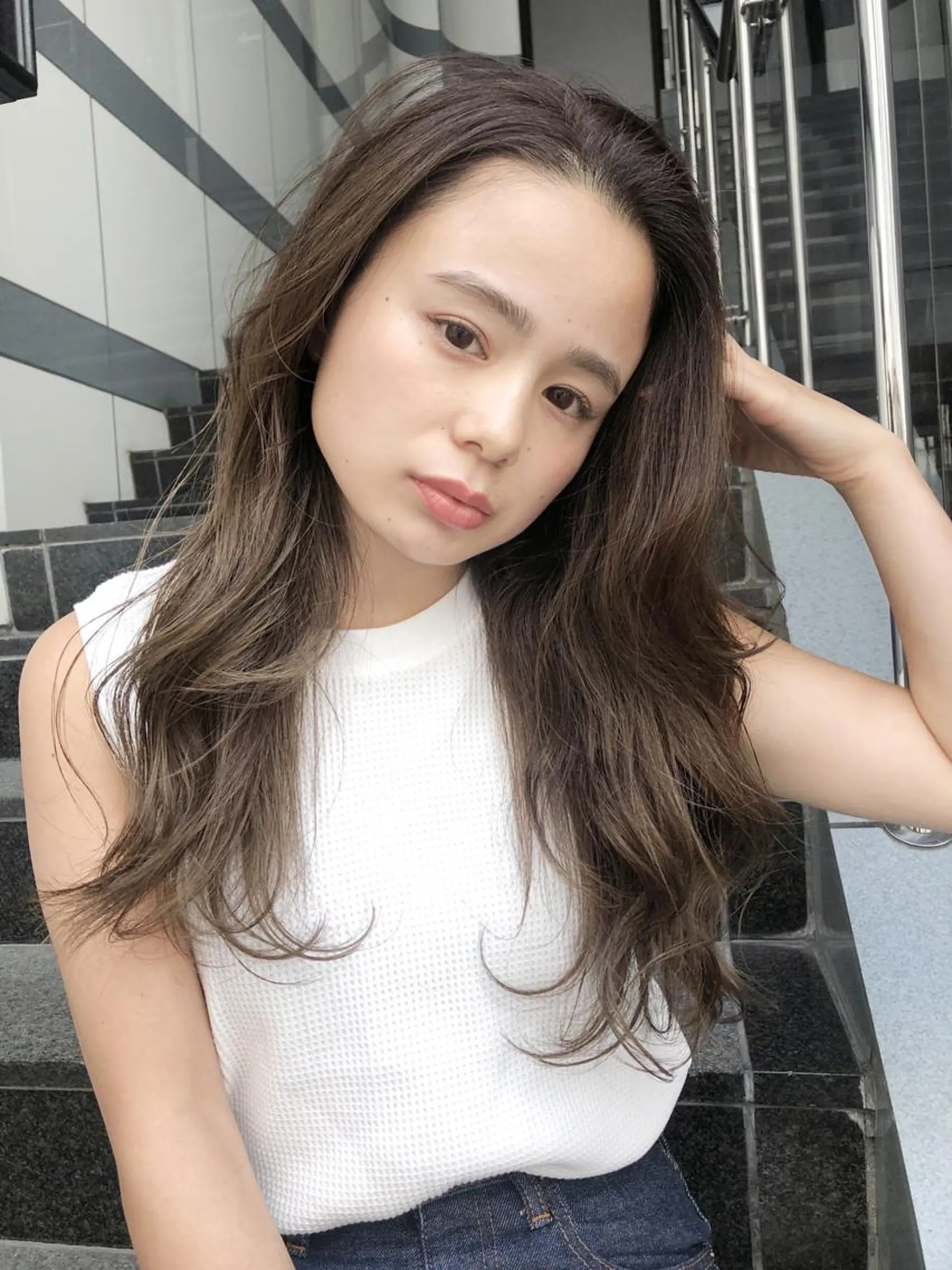 ロング カラー パーマ ヘアアレンジ ロング ITbyALBUM 中野店のヘアスタイル