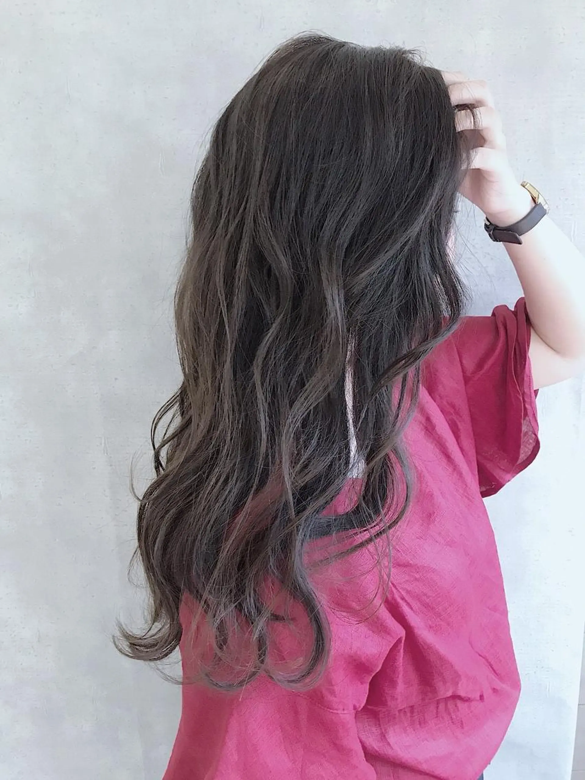 ロング カラー アディクシーカラー ブリーチ ケアブリーチ ダブルカラー ハイライトカラー MOU namba ムウナンバのヘアスタイル