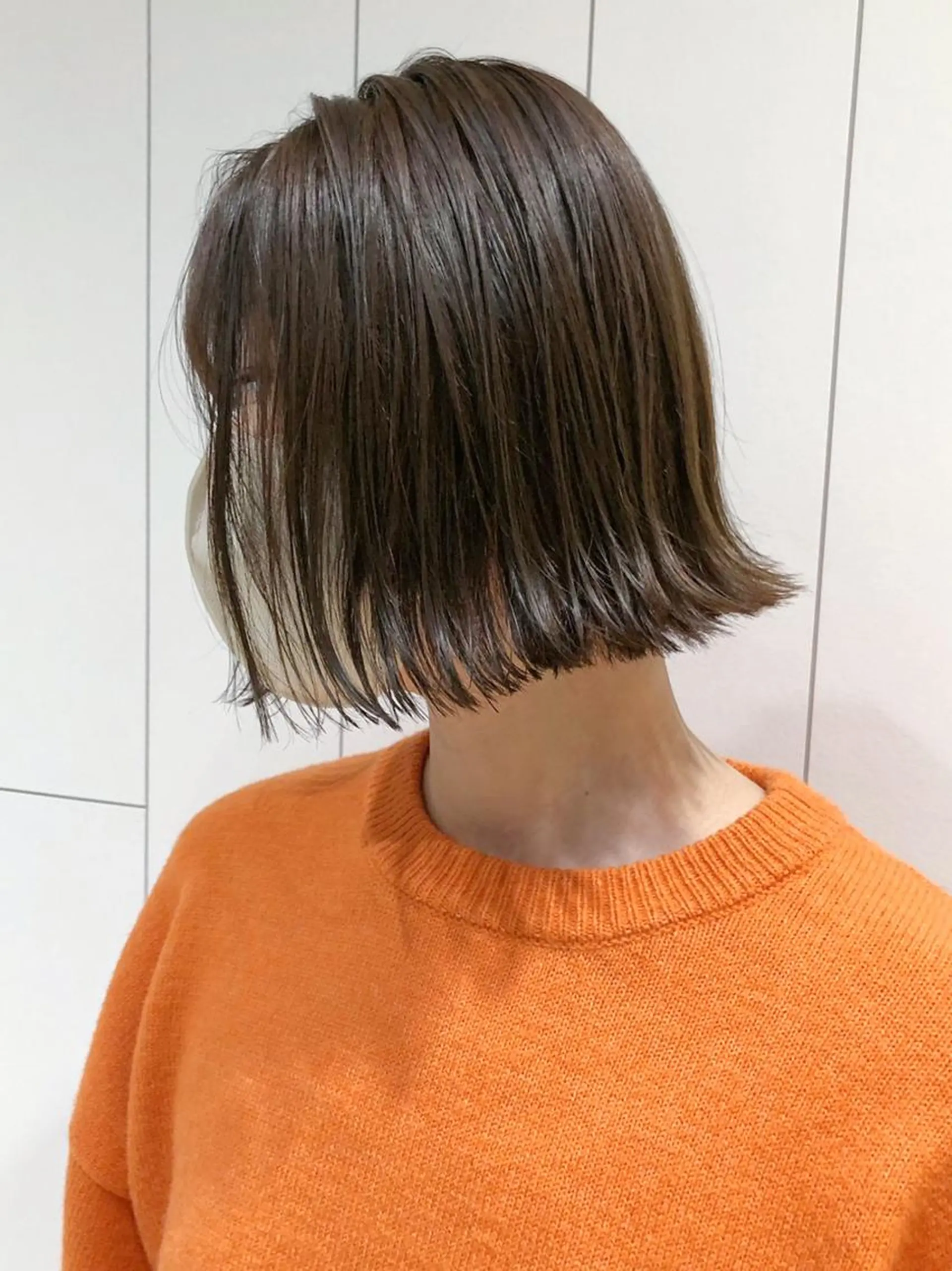 ミディアム カラー ベージュカラー オリーブベージュ ボブ カット ヘアカラー トリートメント ITbyALBUM 松戸のヘアスタイル
