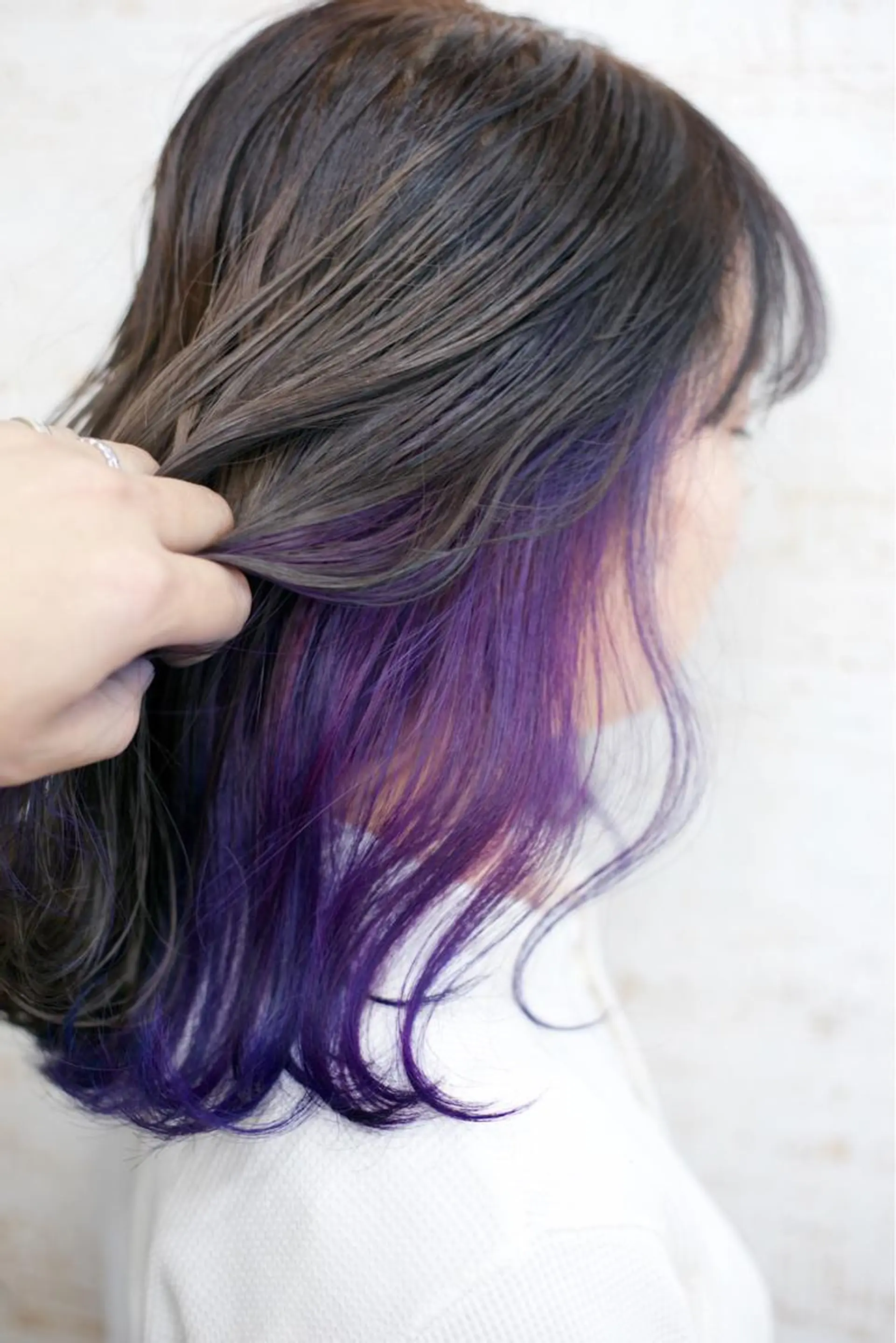 セミロング カラー ブリーチ バイオレットカラー ケアブリーチ /髪質 改善/古橋圭史郎のヘアスタイル
