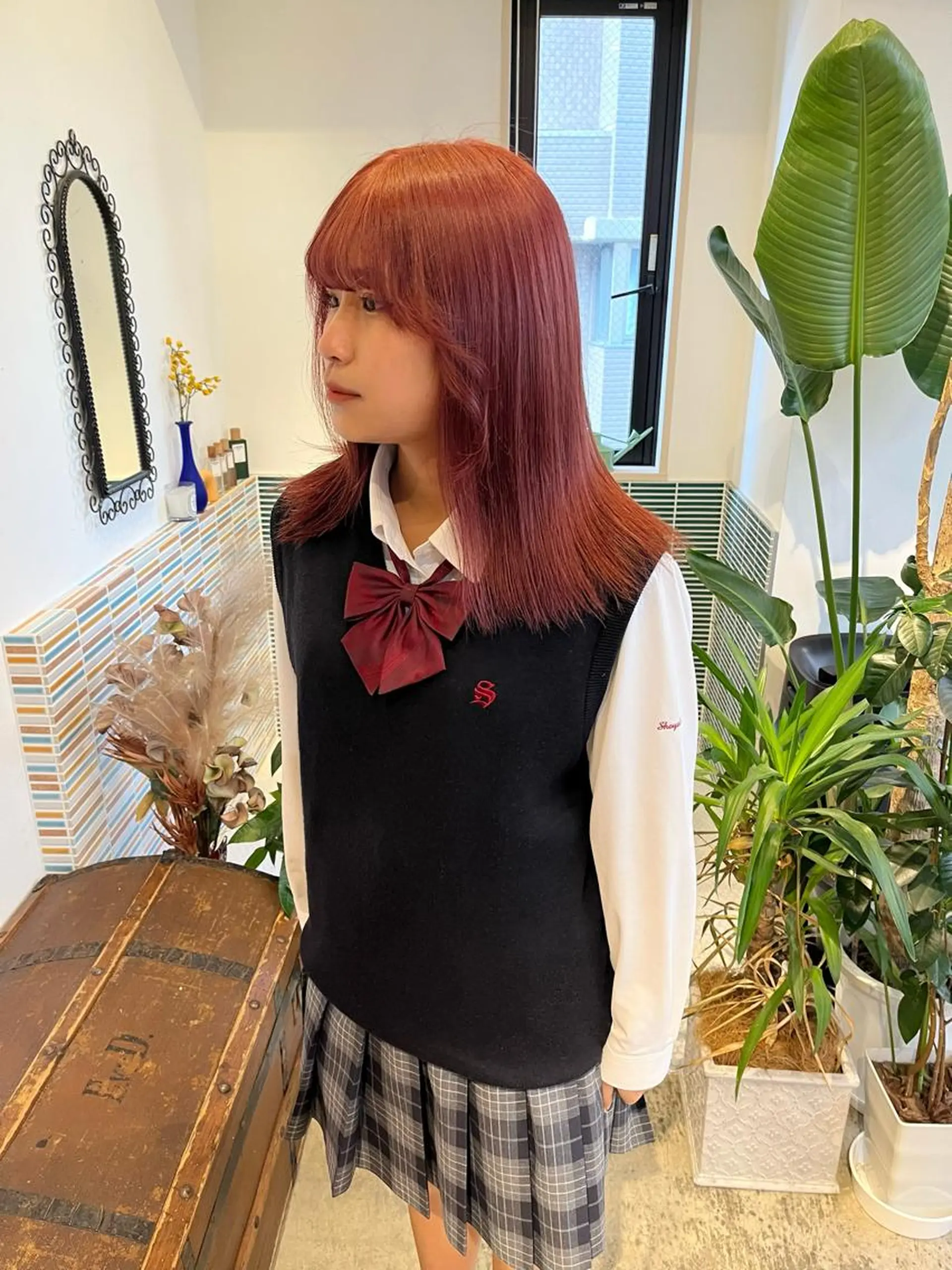 ミディアム カラー ブリーチ ピンクカラー カット ヘアカラー トリートメント 🩷ハイトーン透明感 レイヤー🩷ユリカのヘアスタイル