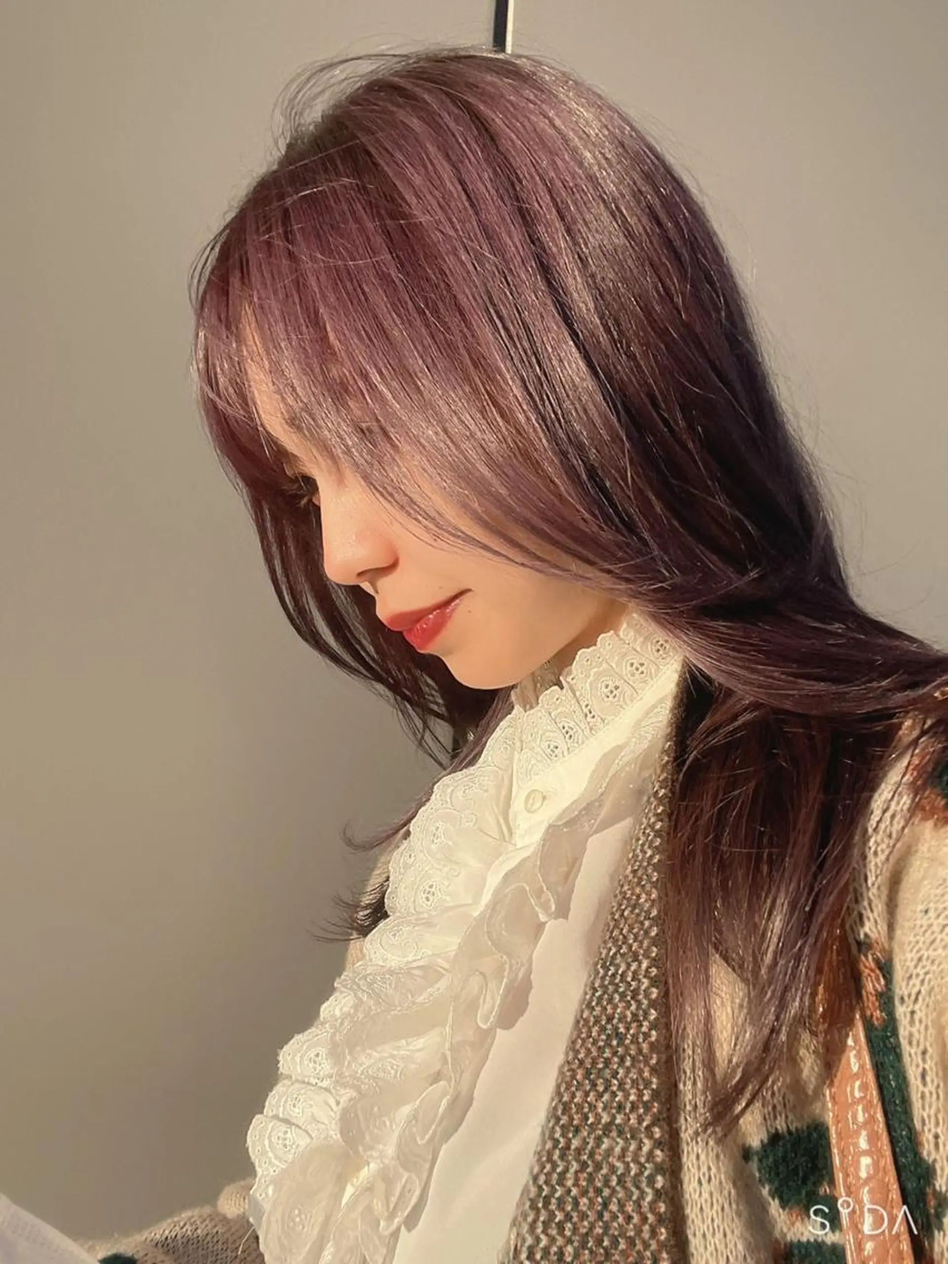 ロング カラー ヘアアレンジ ブリーチ グレージュ ラベンダーカラー ラベンダーグレージュ ラベンダーグレー 【柔らか透明感✨/ 似合せ前髪】大石葉月のヘアスタイル