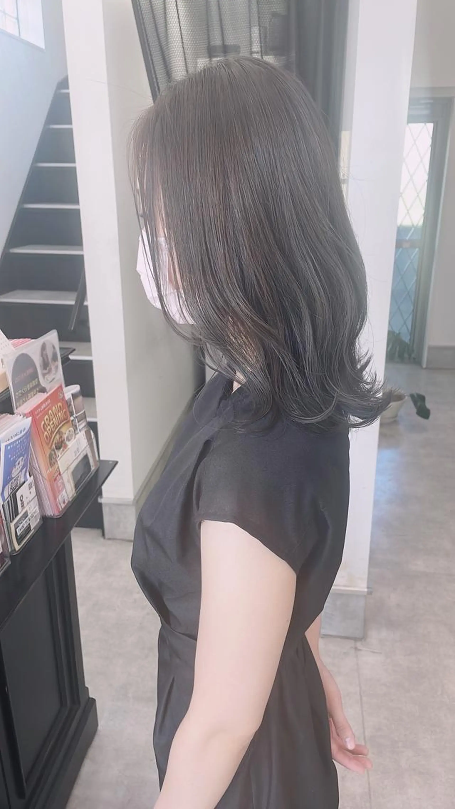 セミロング カラー 河内 元伸のヘアスタイル