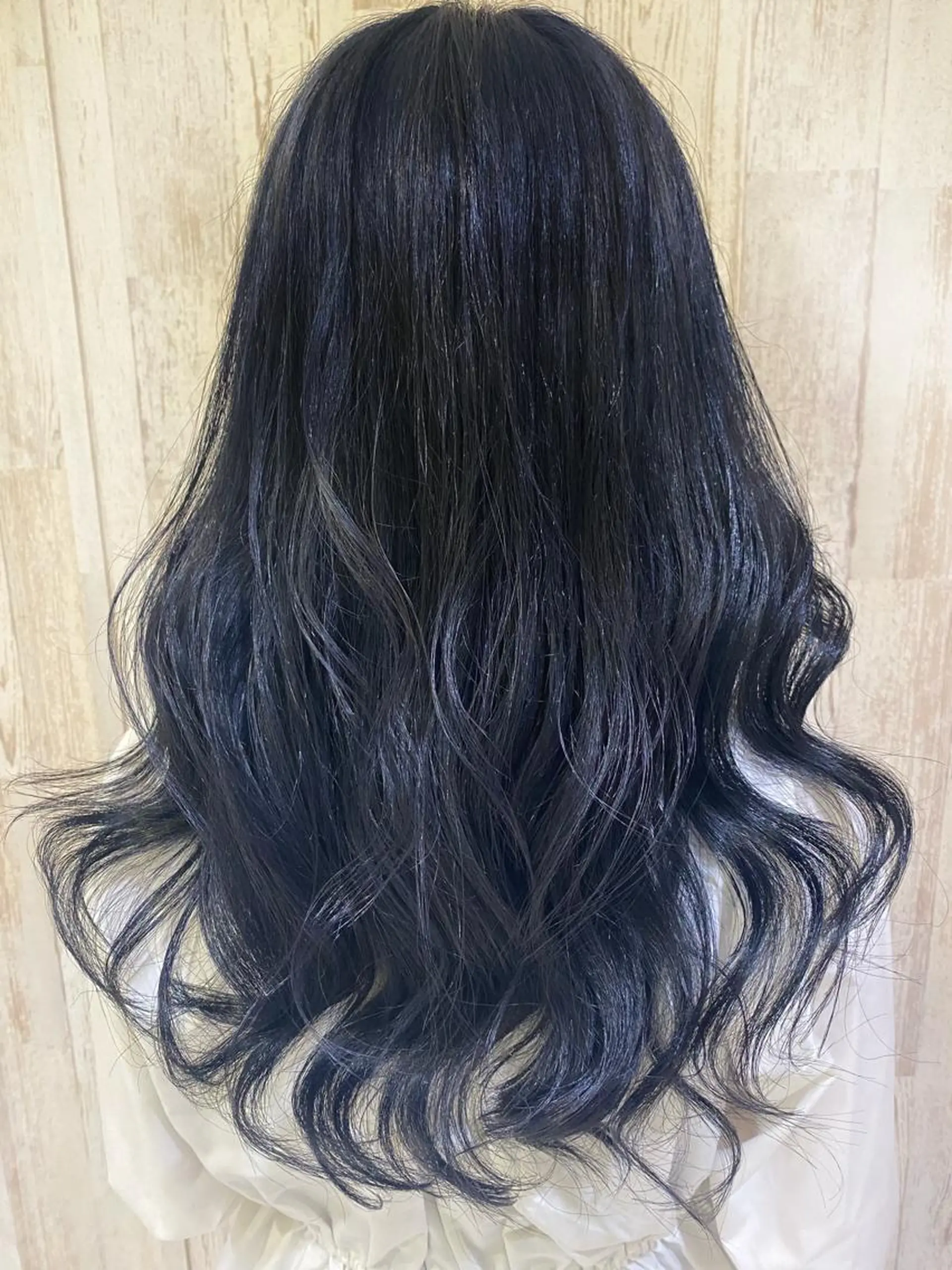 ロング カラー ヘアアレンジ 黒髪 ブルーカラー ブルーブラック 🌼NAMI 🌼のヘアスタイル