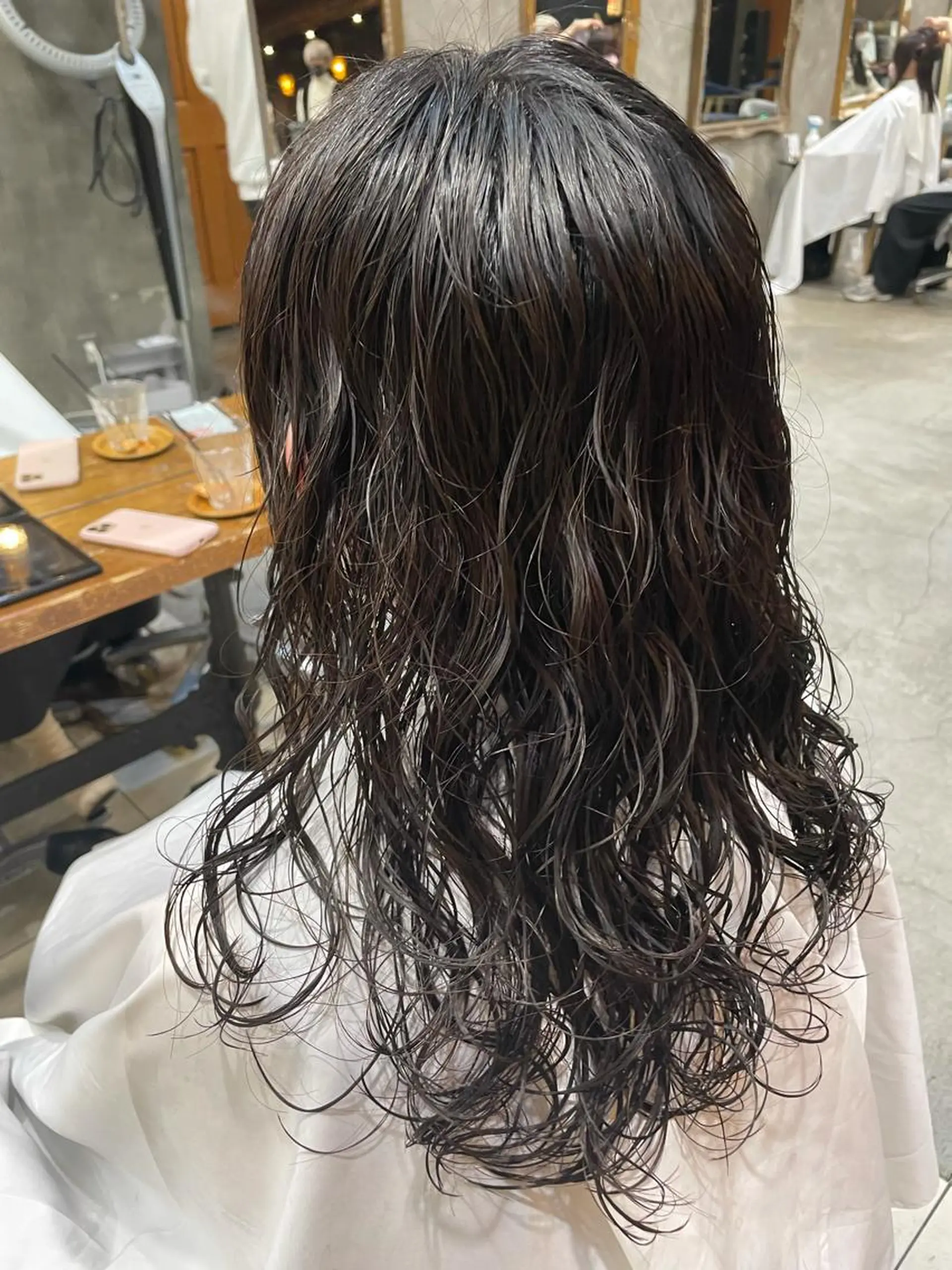 ロング パーマ ヘアアレンジ 髪質改善カラー&TR 縮毛矯正/弱酸性矯正のヘアスタイル