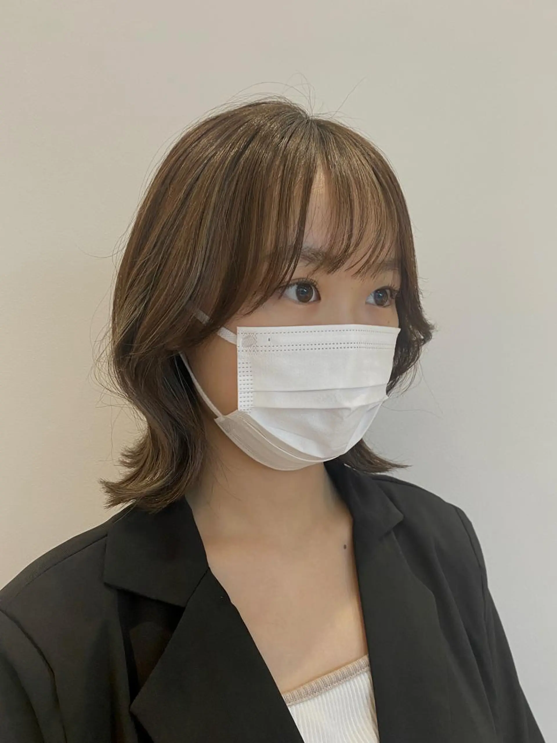 ミディアム カラー ボブ くびれヘア 和歌山韓国ヘア🌙 MOEのヘアスタイル