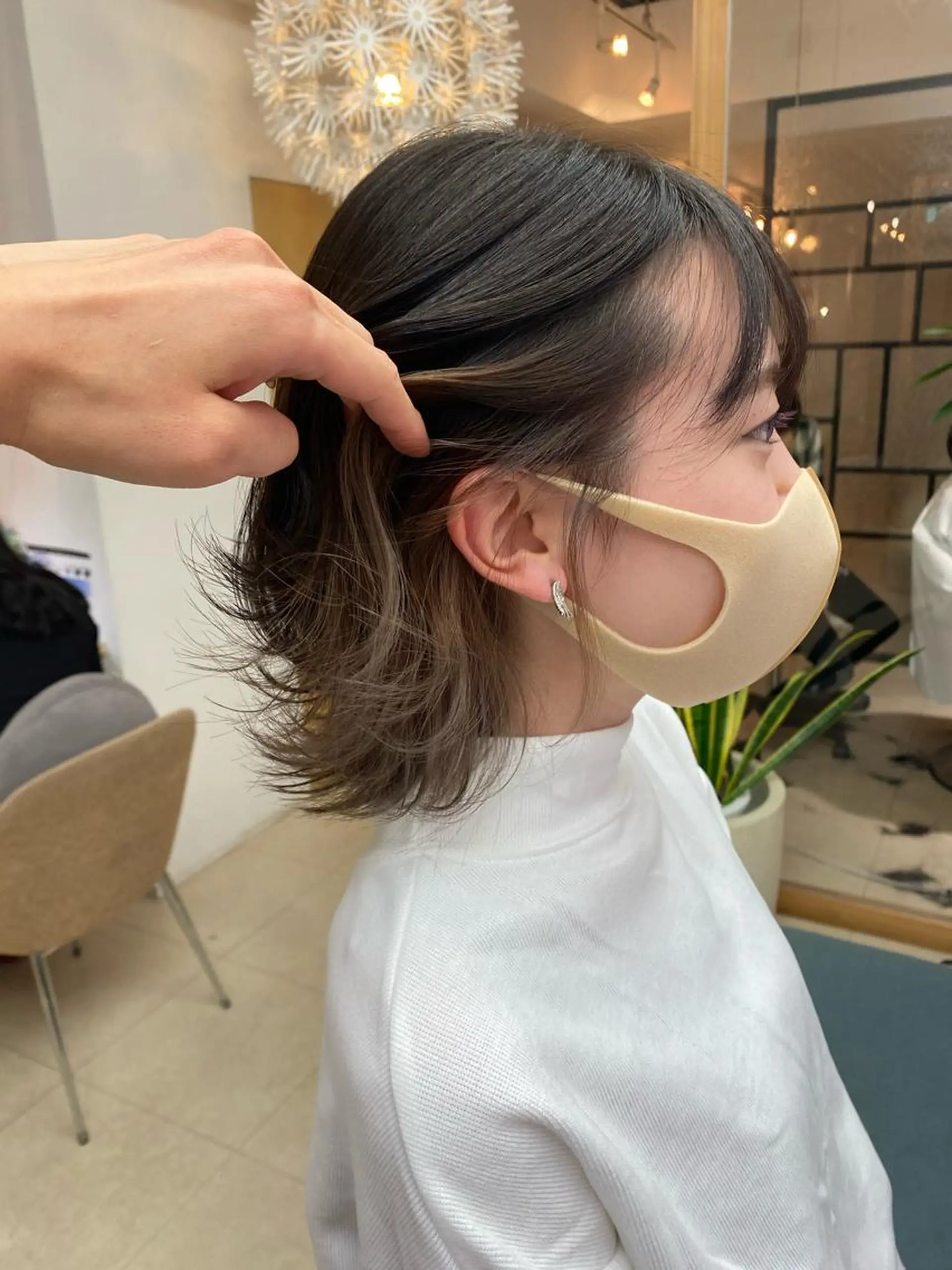 ミディアム カラー 安永 涼のヘアスタイル