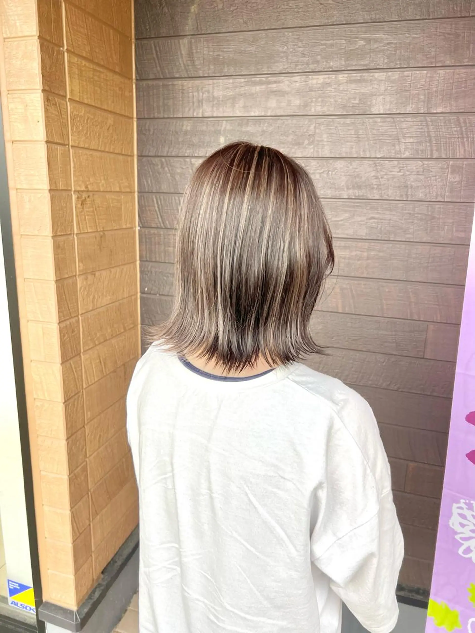 セミロング カラー ヘアカラー 太白区/白髪ぼかし ハイライト/千葉達人のヘアスタイル