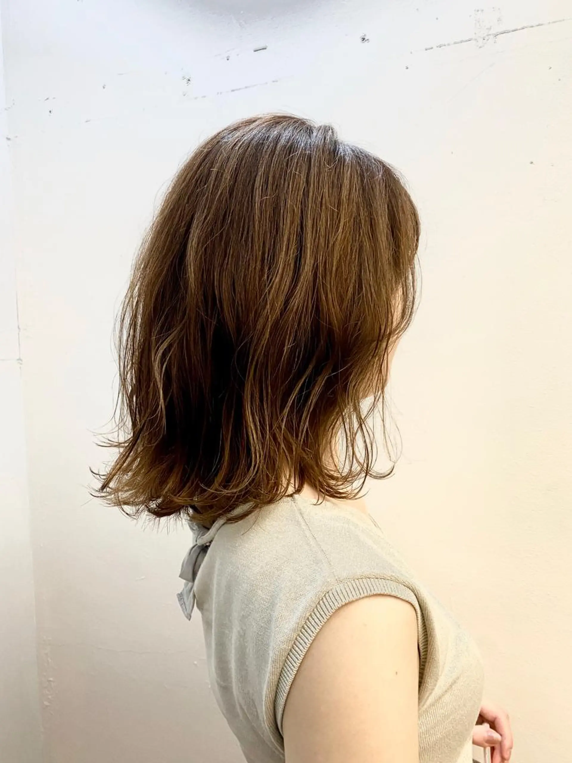 ミディアム カラー パーマ 艶髪カラー&ウルフ フルカワ ヒロズミのヘアスタイル