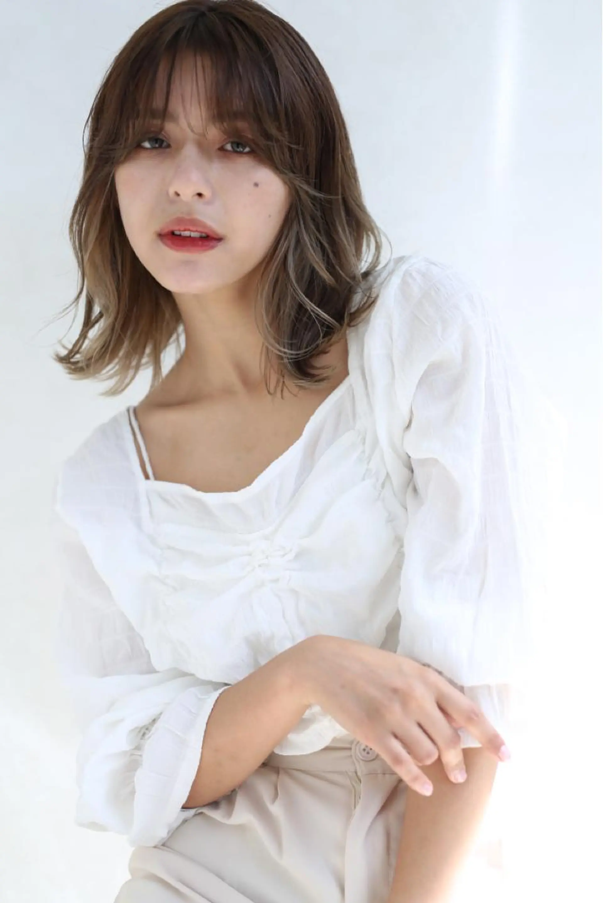 ミディアム カラー ノンダメージサロン/ 豊中/美容室のヘアスタイル