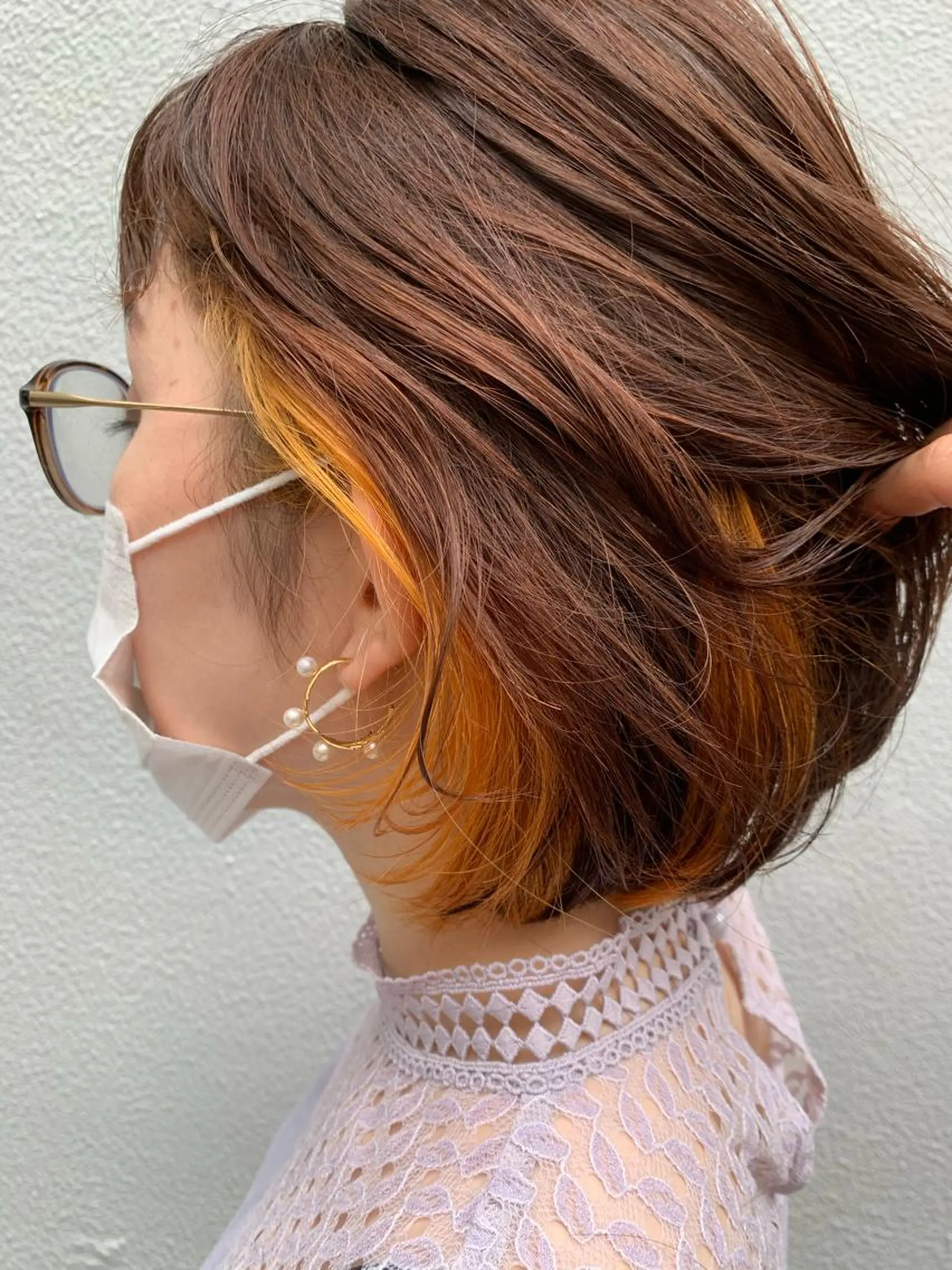 ショート カラー インナーカラー カット ヘアカラー トリートメント 落合 妙佳のヘアスタイル