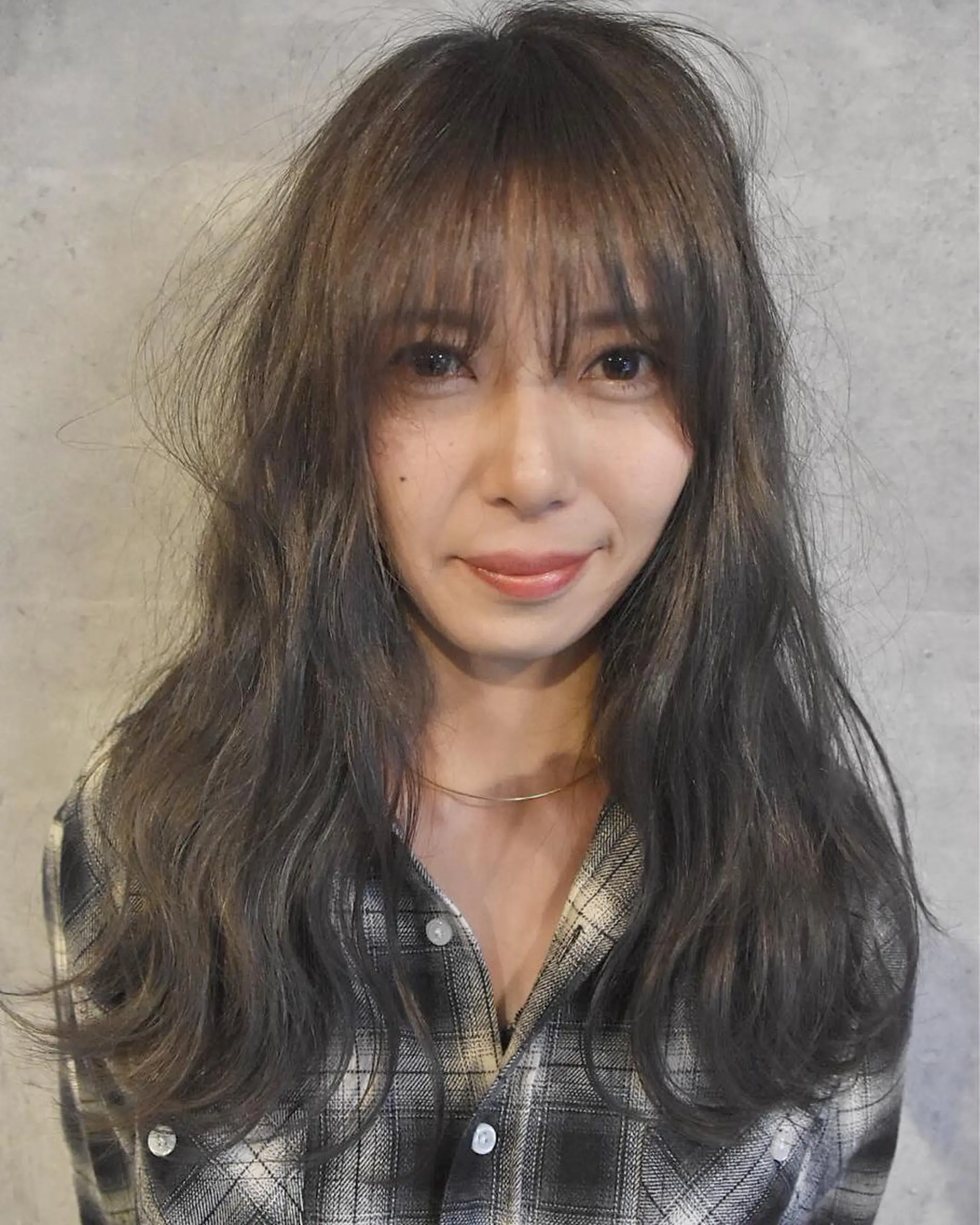 ロング カラー グレージュ ハイライトカラー ハイライト カット ヘアカラー hair salon Glanzのヘアスタイル