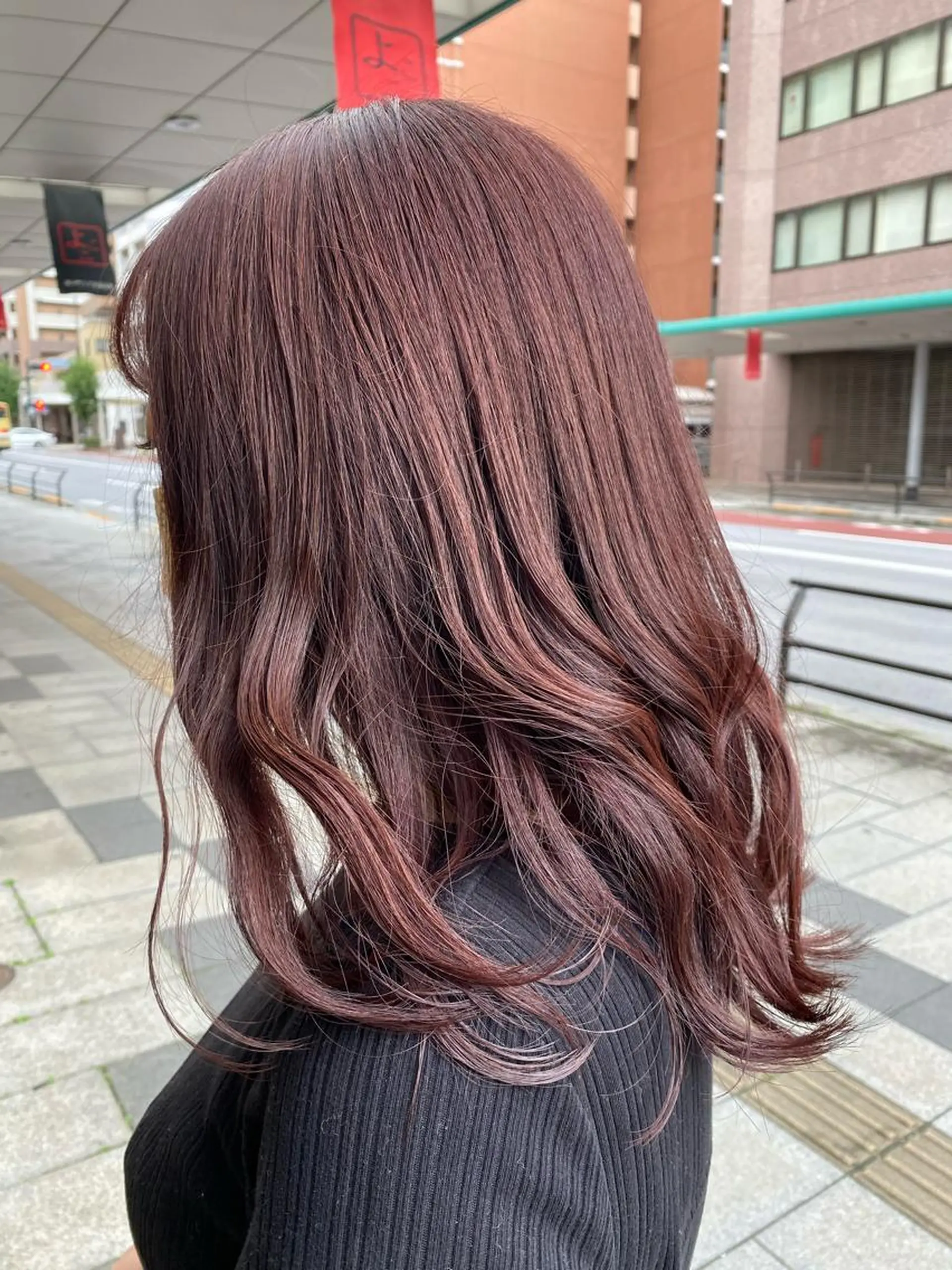 ミディアム カラー ブラウンカラー ピンクカラー ピンクブラウン カット ヘアカラー トリートメント 特殊カラー特化 ✂️SHIAN フジのヘアスタイル
