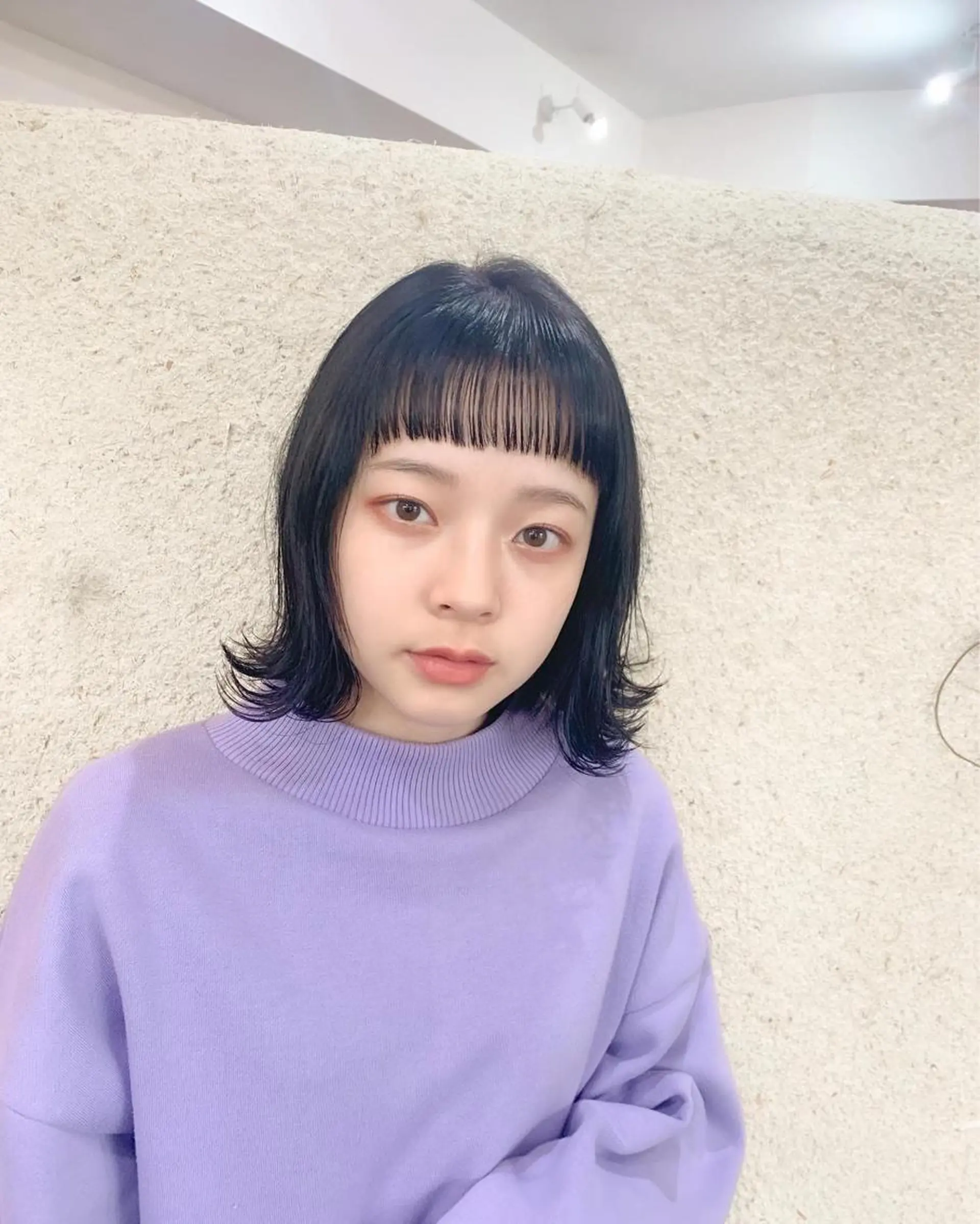 ミディアム カラー カット ヘアカラー トリートメント 角戸 りおのヘアスタイル