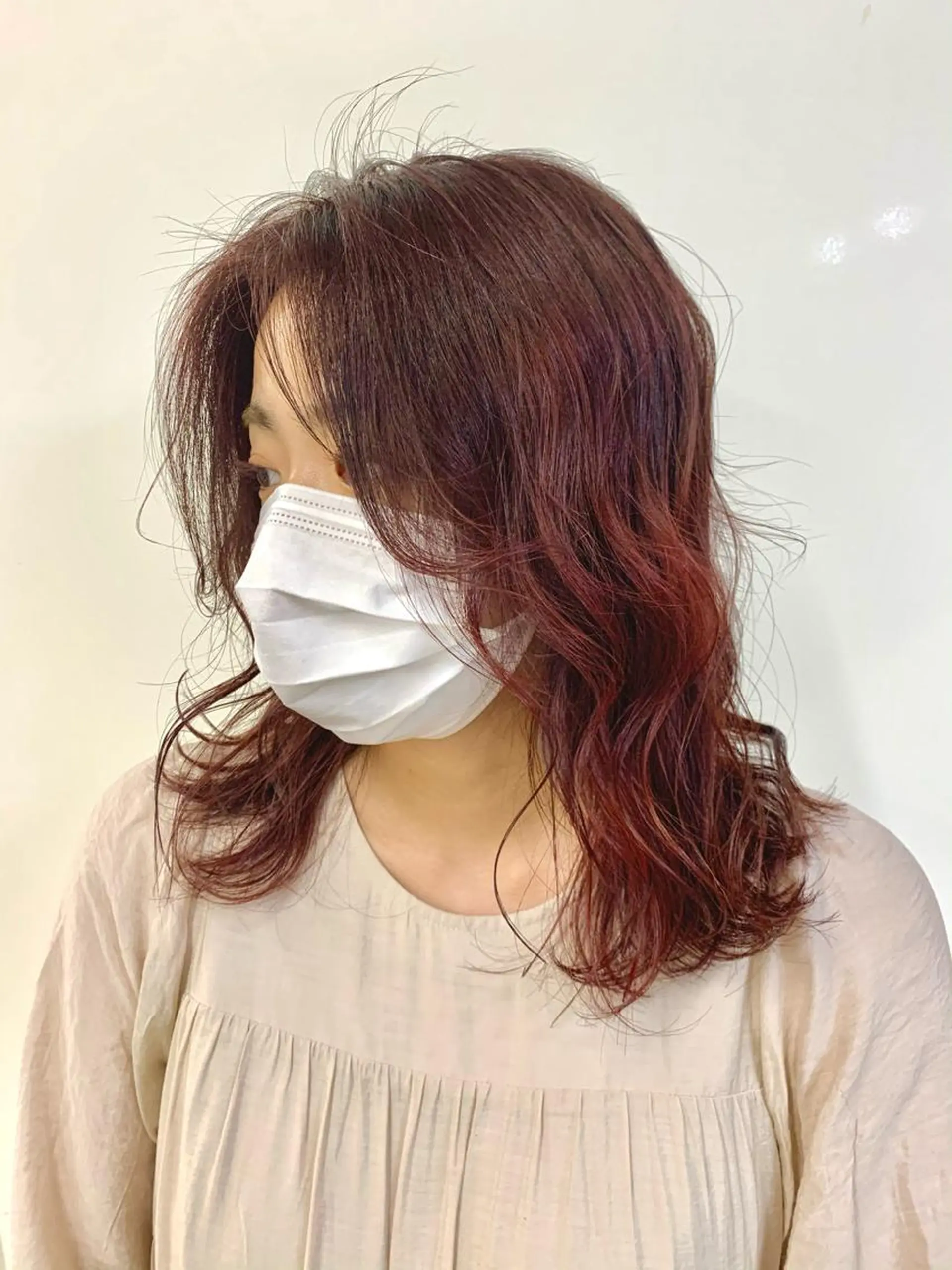 ミディアム カラー ヘアカラー 肌に馴染む暗髪 梅田・増田のヘアスタイル