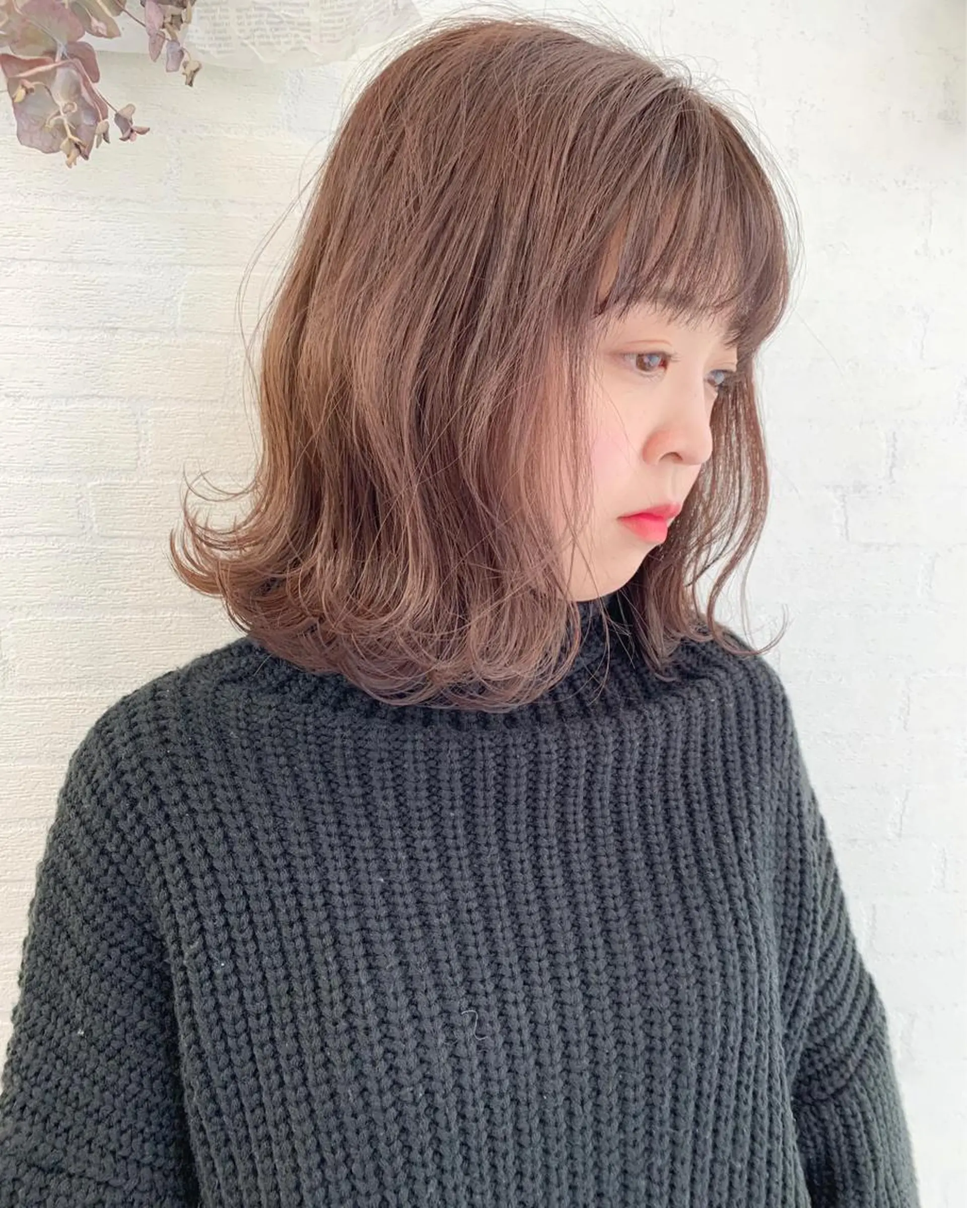 ミディアム カラー 立川 奈那子のヘアスタイル