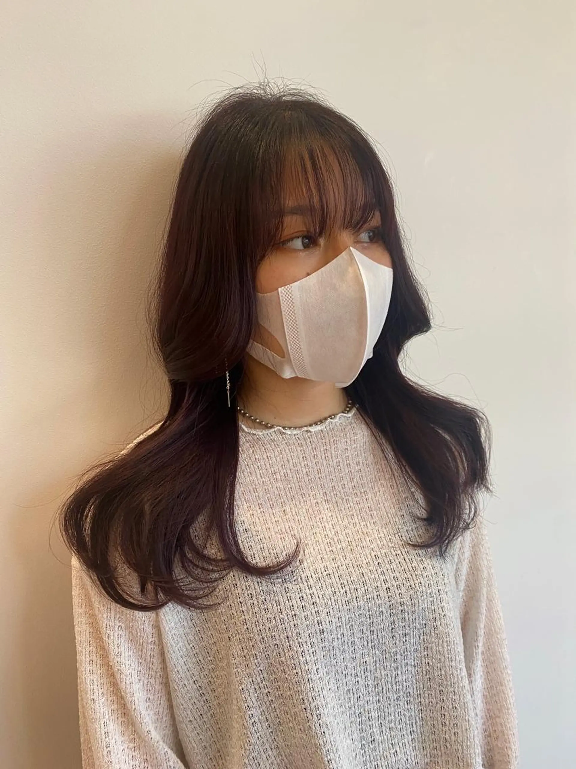 ロング カラー ボルドーカラー カット ヘアカラー トリートメント 和歌山韓国ヘア🌙 MOEのヘアスタイル