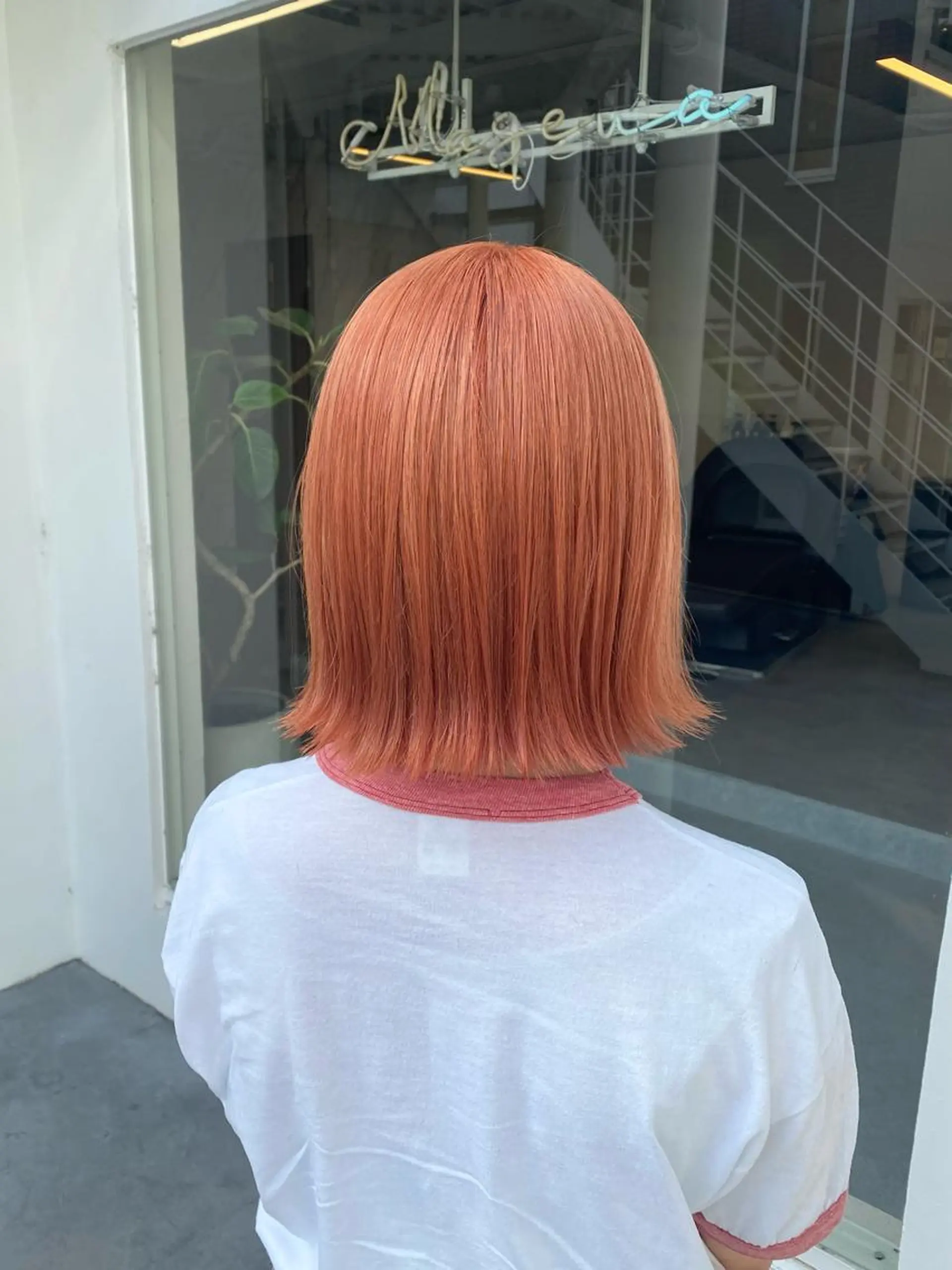 ショート カラー オレンジ カット ヘアカラー トリートメント ハイトーン×似合わせ 🌱中川慎之介のヘアスタイル