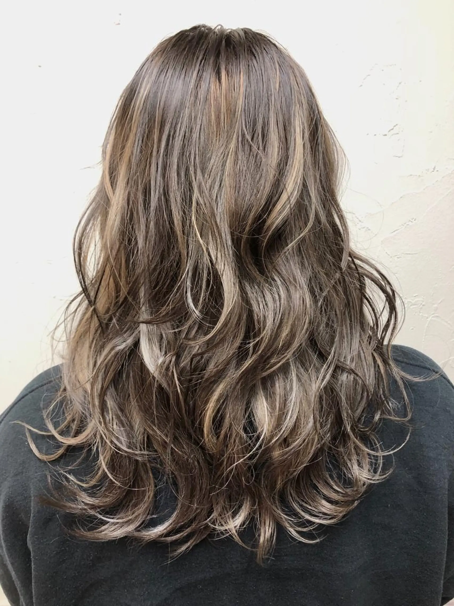 セミロング カラー グレージュ ハイライトカラー ハイライト トリートメント 髪質改善/レイヤー ストウシンゴのヘアスタイル