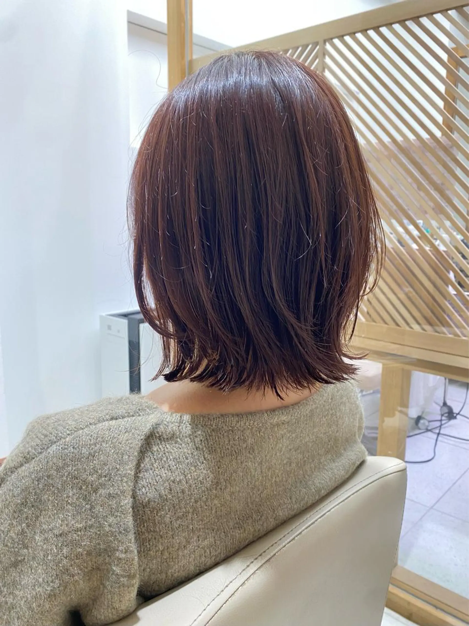 ミディアム カラー カット ヘアカラー トリートメント 安永 涼のヘアスタイル