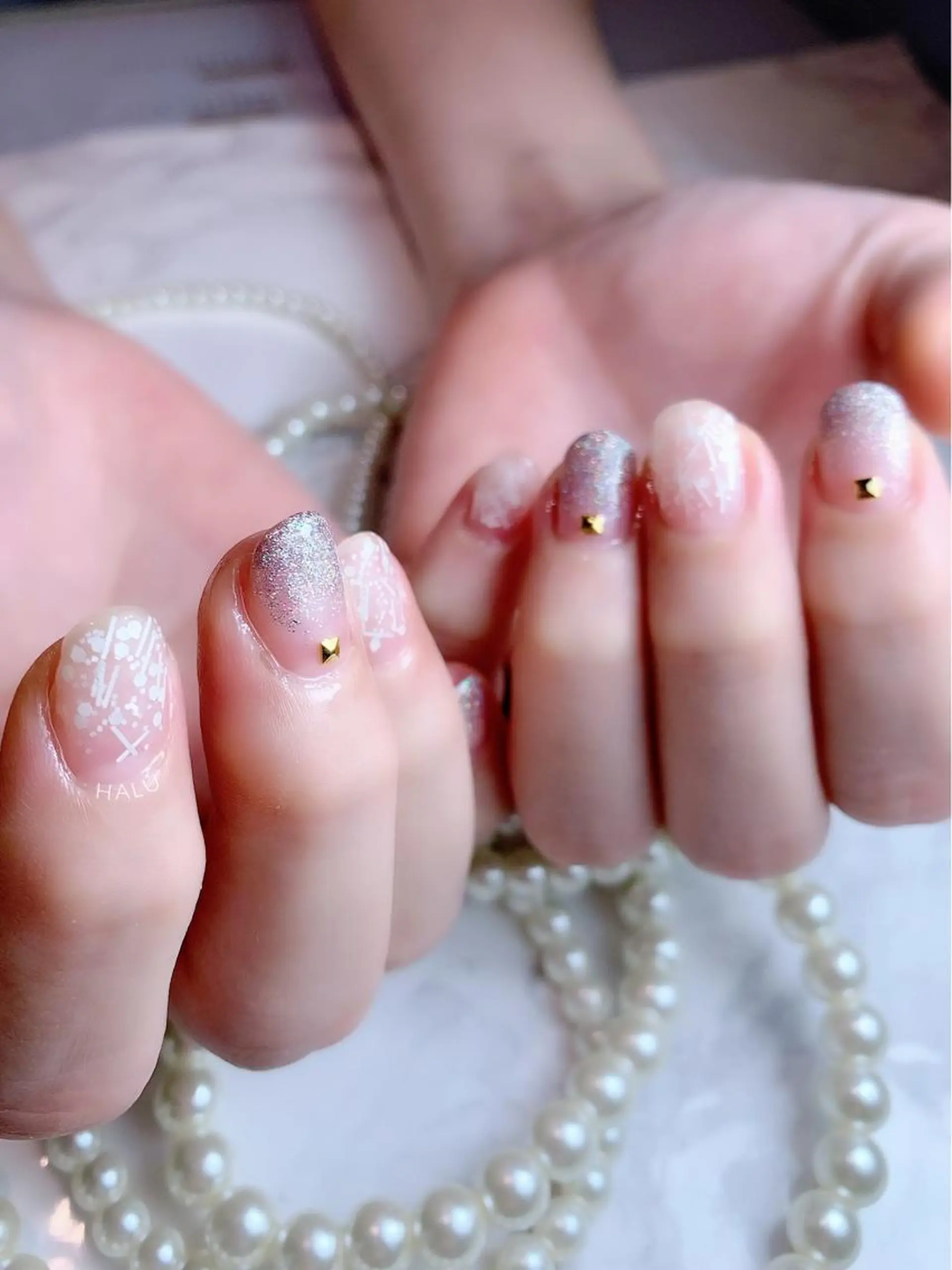 ネイル ホログラムネイル ラメ(グリッター) HALU ハルのネイルデザイン