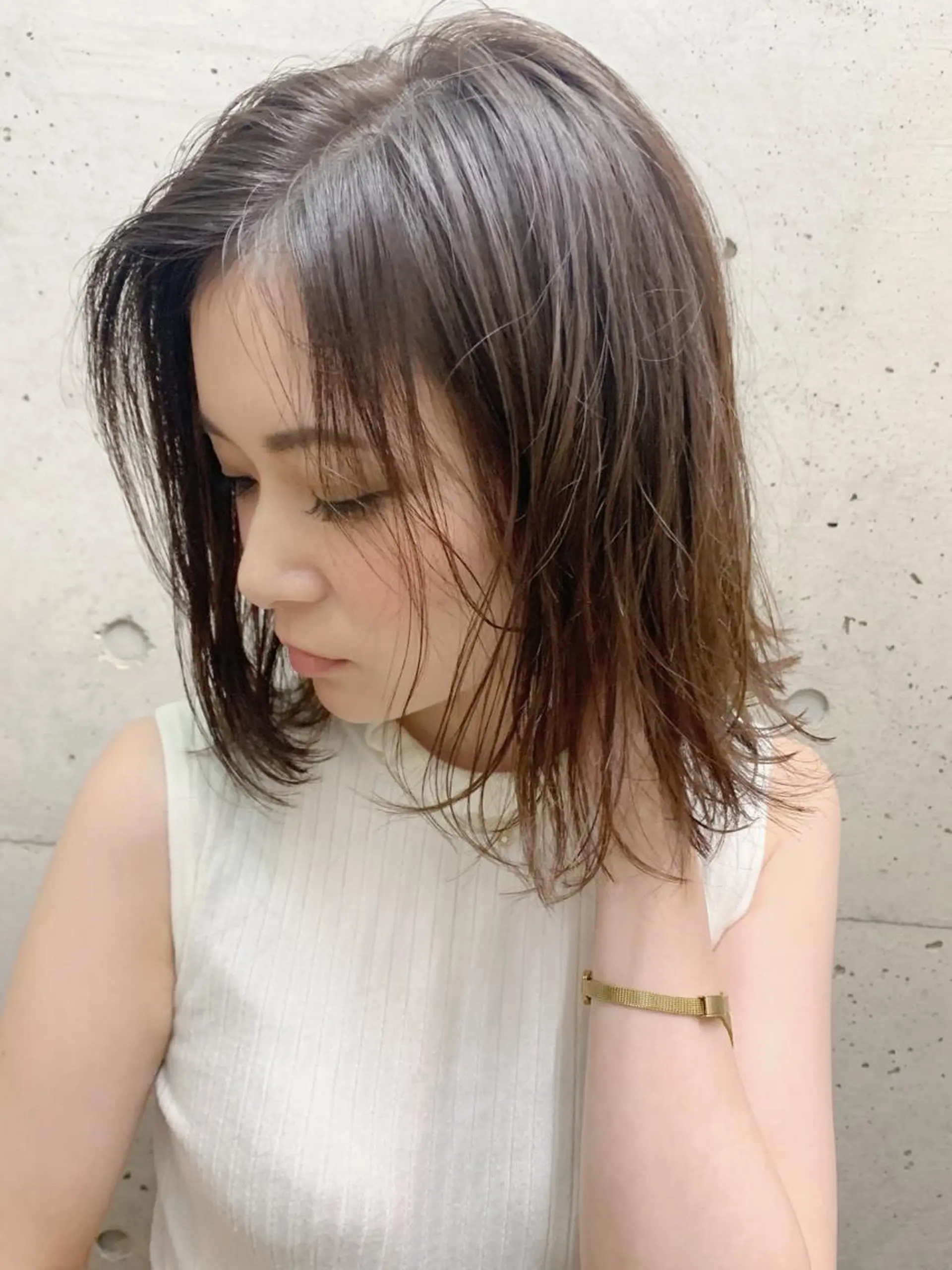 ミディアム カラー 透明感カラー 似合わせカット カット ヘアカラー トリートメント Libre 西野圭一のヘアスタイル