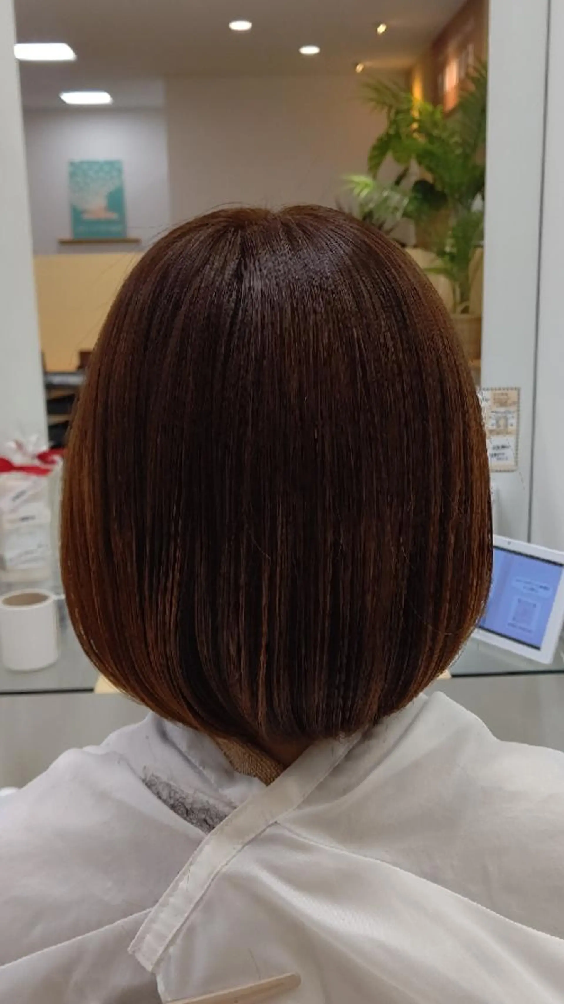 ミディアム ワンレンボブ ボブ 山田 昭美のヘアスタイル