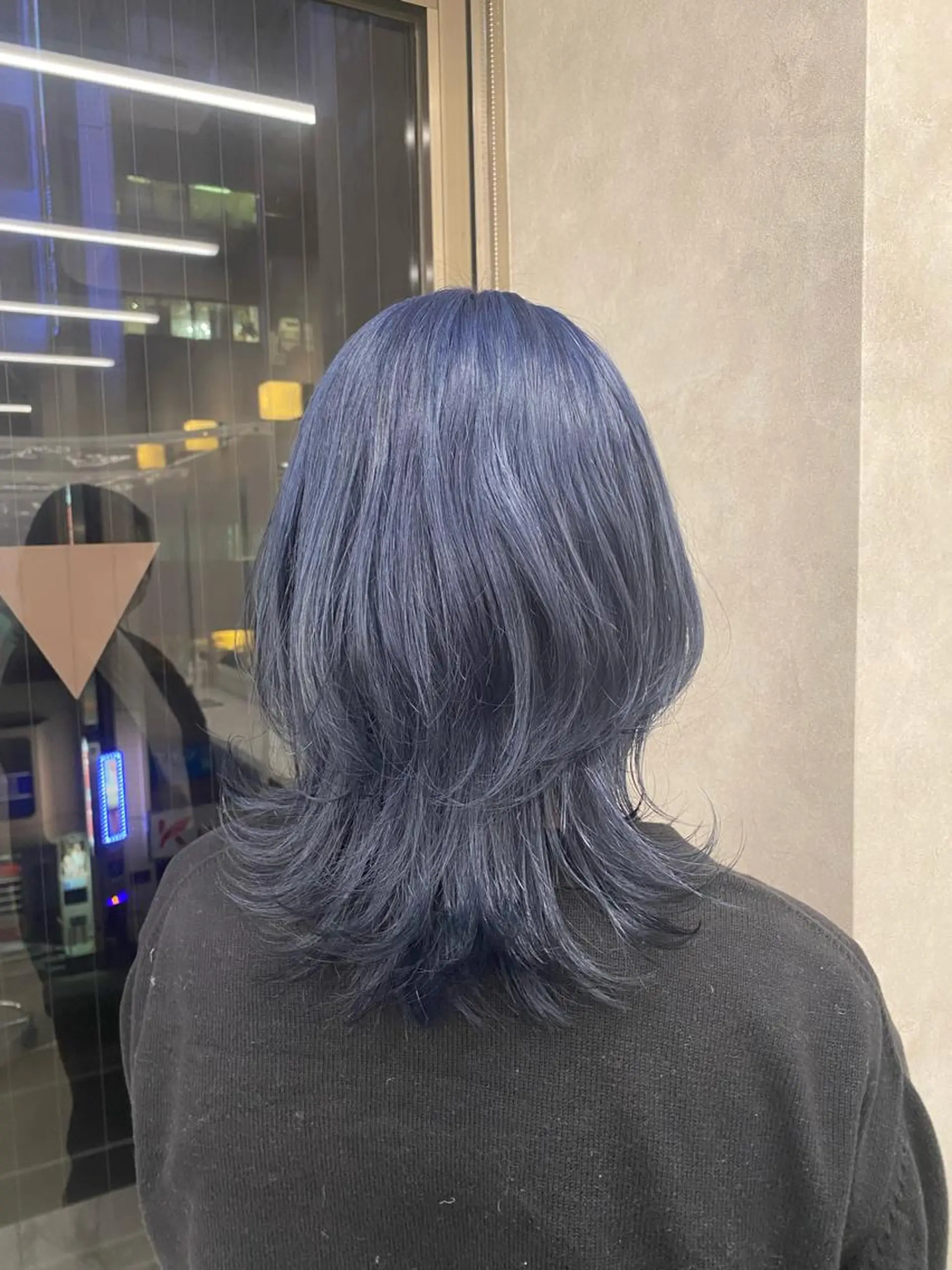 ミディアム カラー ヘアアレンジ キッズ ブリーチ ブルーカラー ネイビーカラー TRU Shino🦋のマツエク・マツパデザイン
