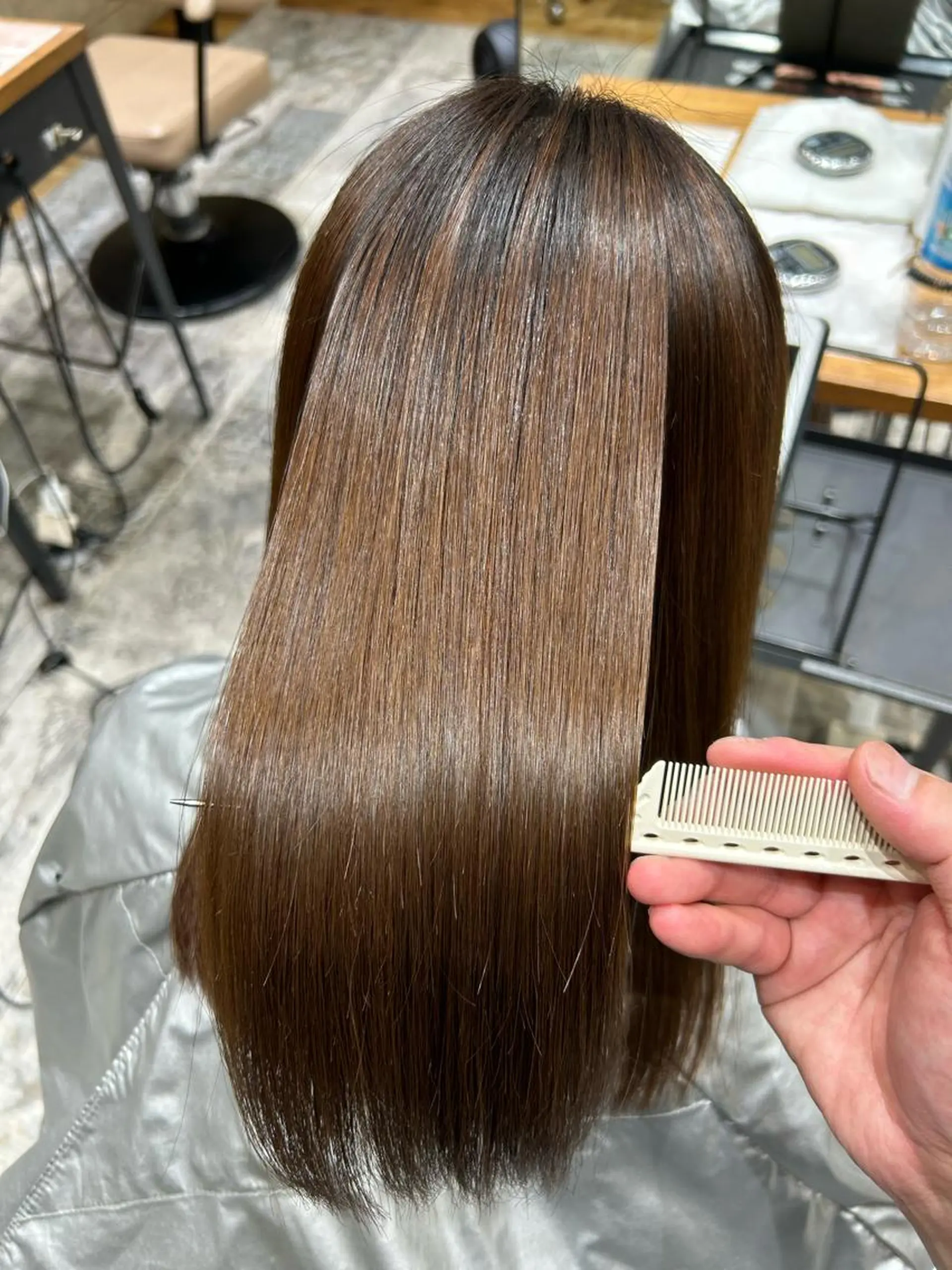 セミロング パーマ ボブ ハイライト 髪質改善 カット 縮毛矯正 トリートメント 新宿✨顔周りカット 韓国ヘア/坂本亜裟海のヘアスタイル