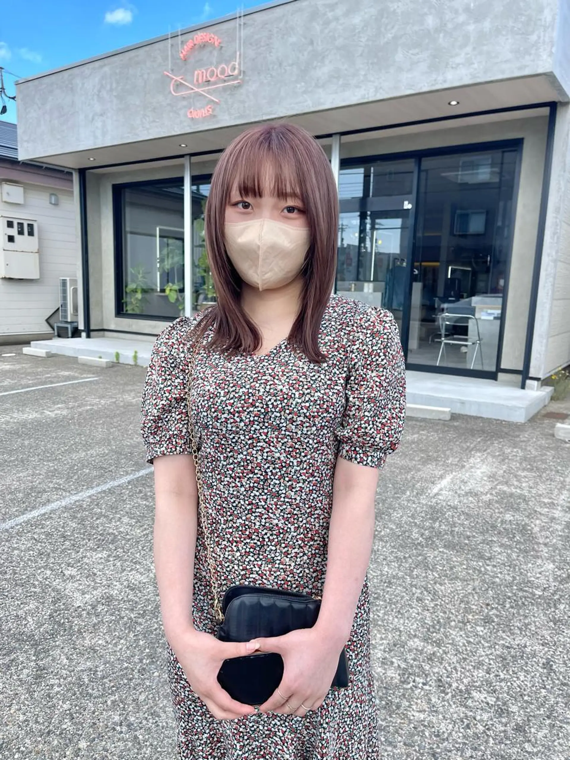 ミディアム カラー カット ヘアカラー トリートメント 一ノ瀬 暁のヘアスタイル