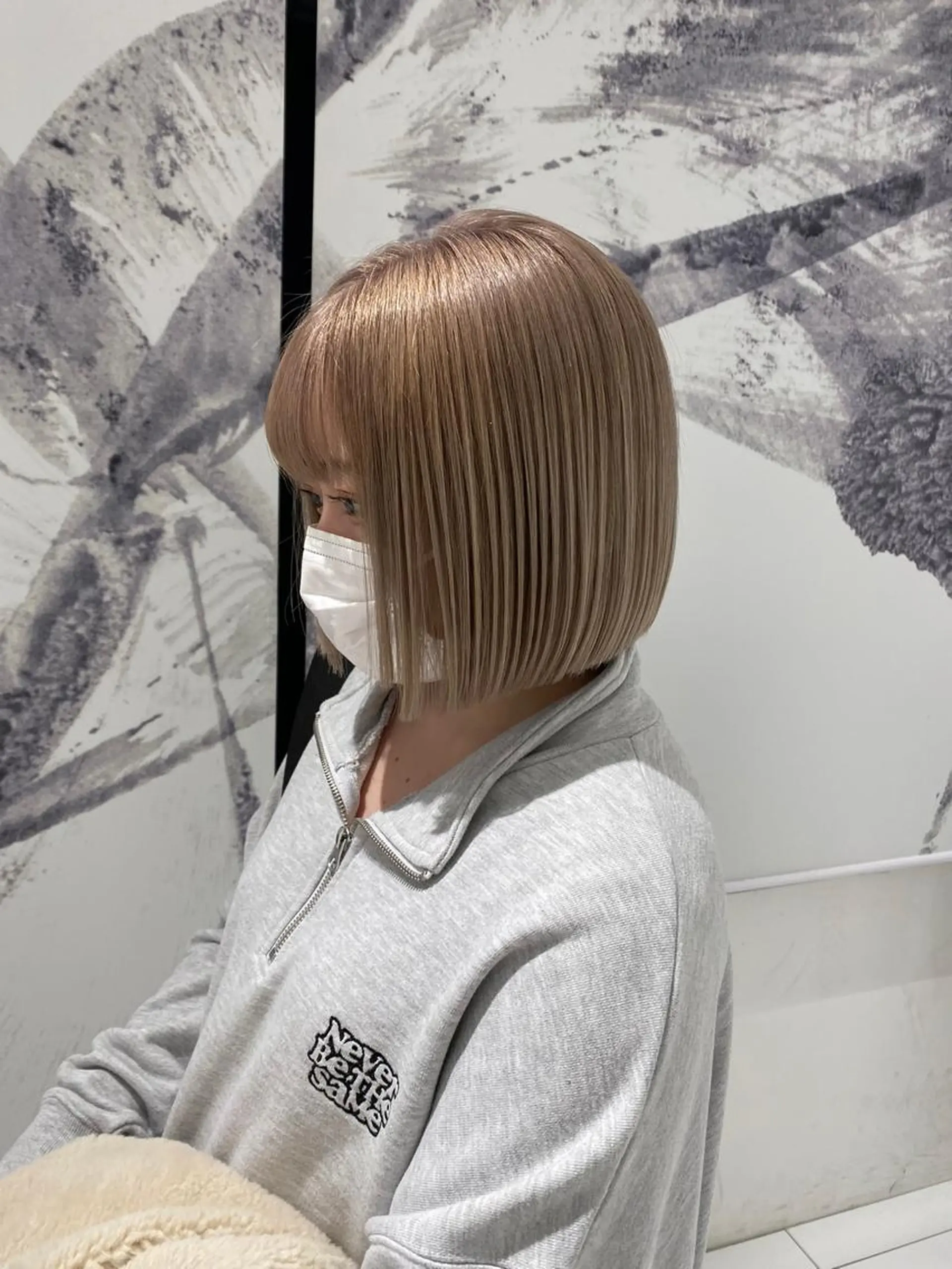 ショート カラー ベージュカラー ブリーチ ミルクティーベージュ カット ｱｵﾇﾏﾐﾕ☁️ /ボブ/ハイトーン/のヘアスタイル