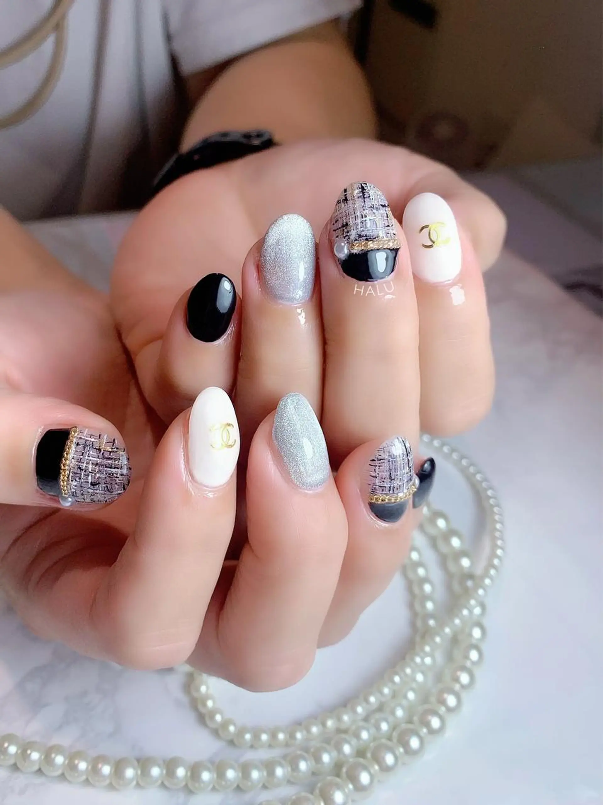 ネイル ツイードネイル HALU ハルのネイルデザイン