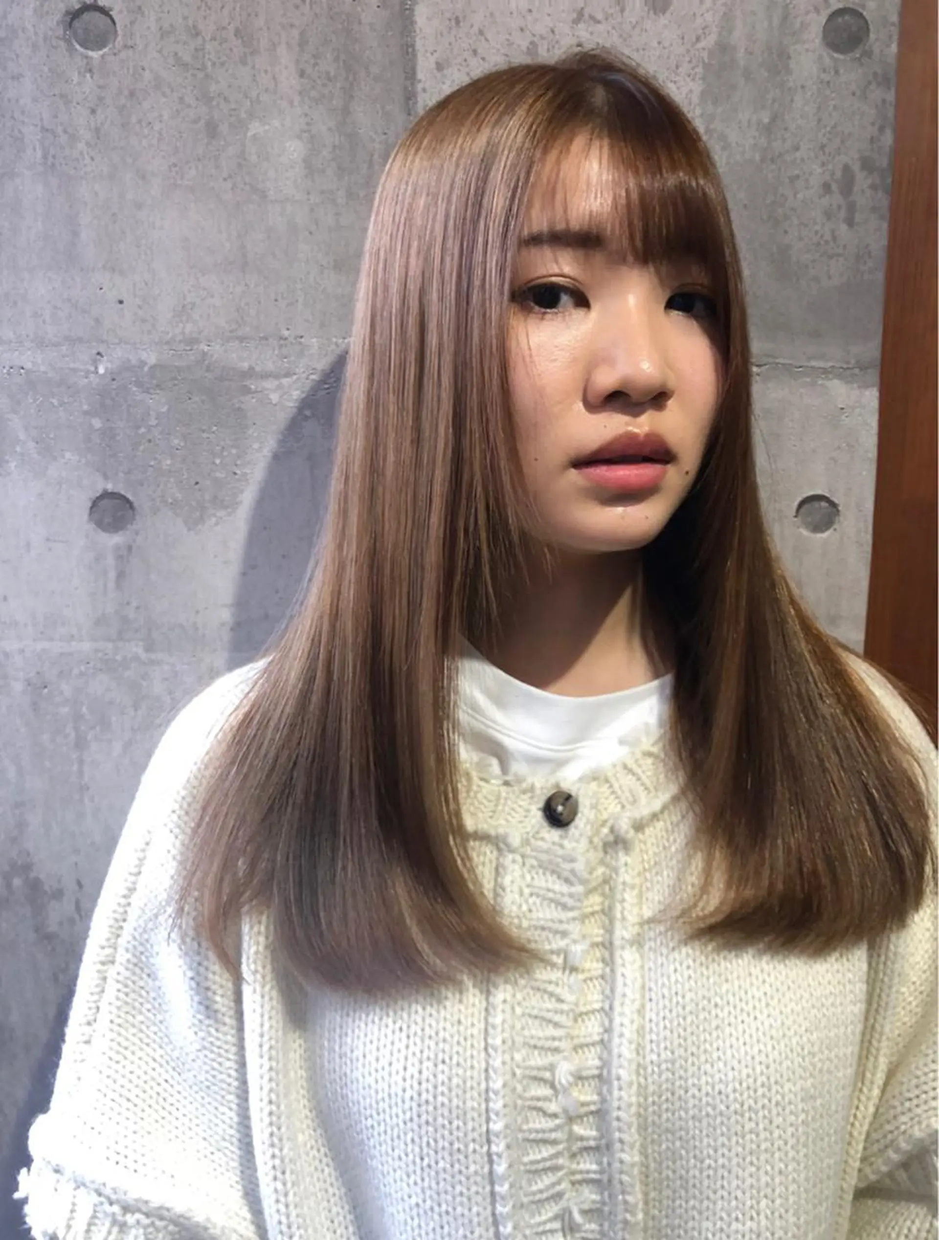 セミロング ヘアカラー 早瀬裕之 パーマのヘアスタイル