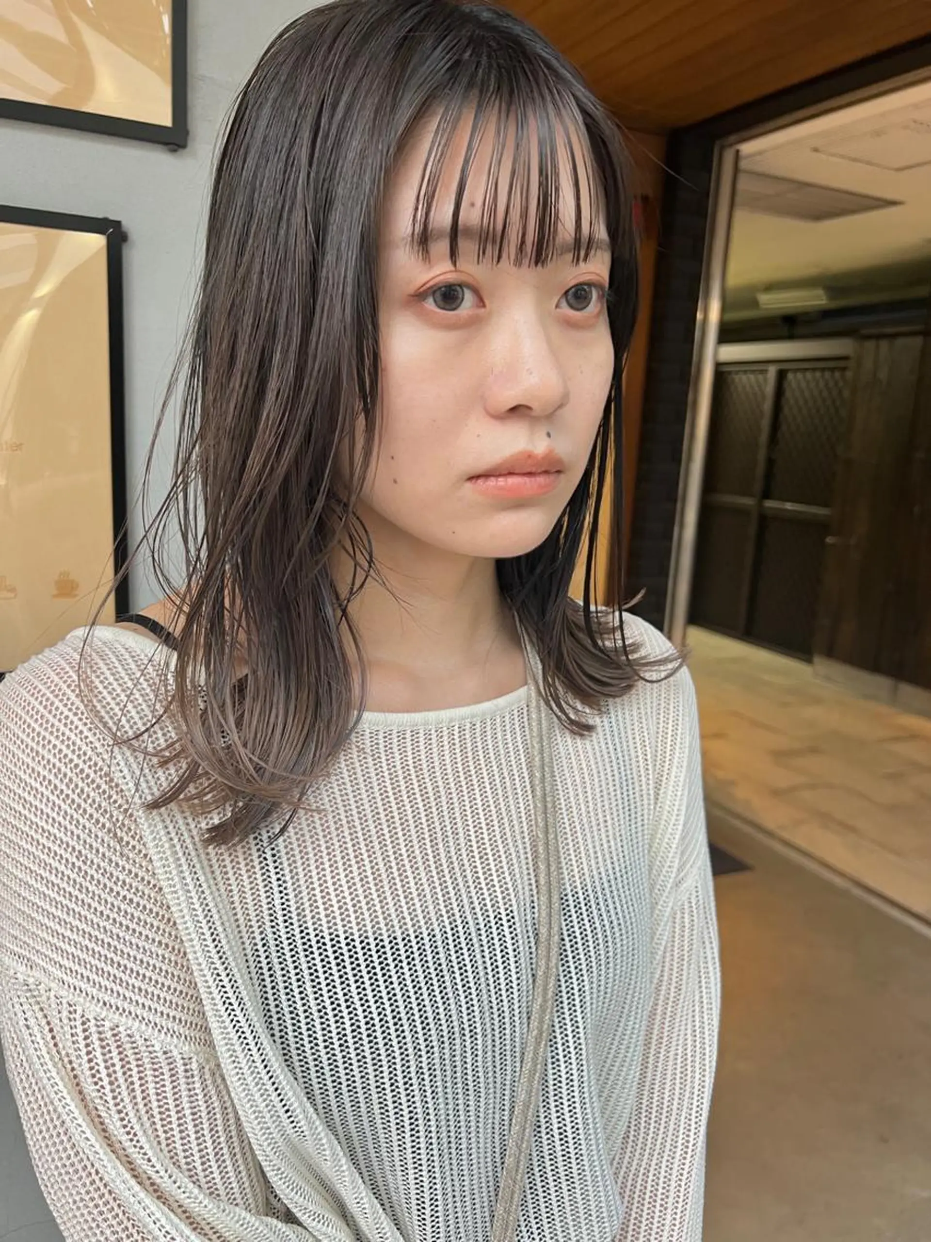 ミディアム カット ヘアカラー 三輪 恭平のヘアスタイル