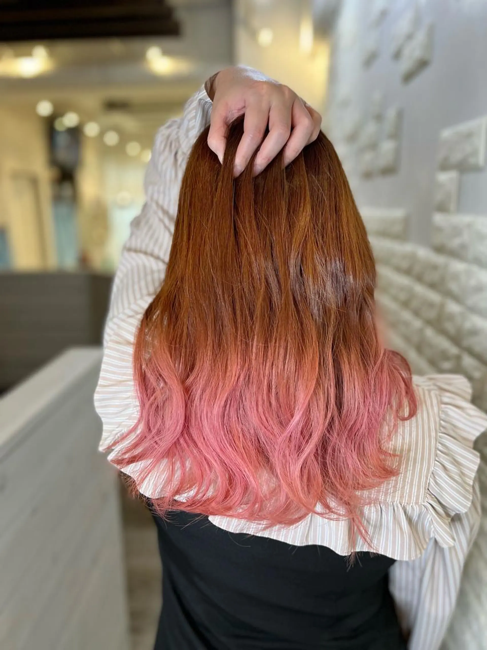 セミロング カラー ヘアアレンジ ヘアカラー トリートメント 次世代シールエクステ 錦糸町 小泉 朋之のヘアスタイル