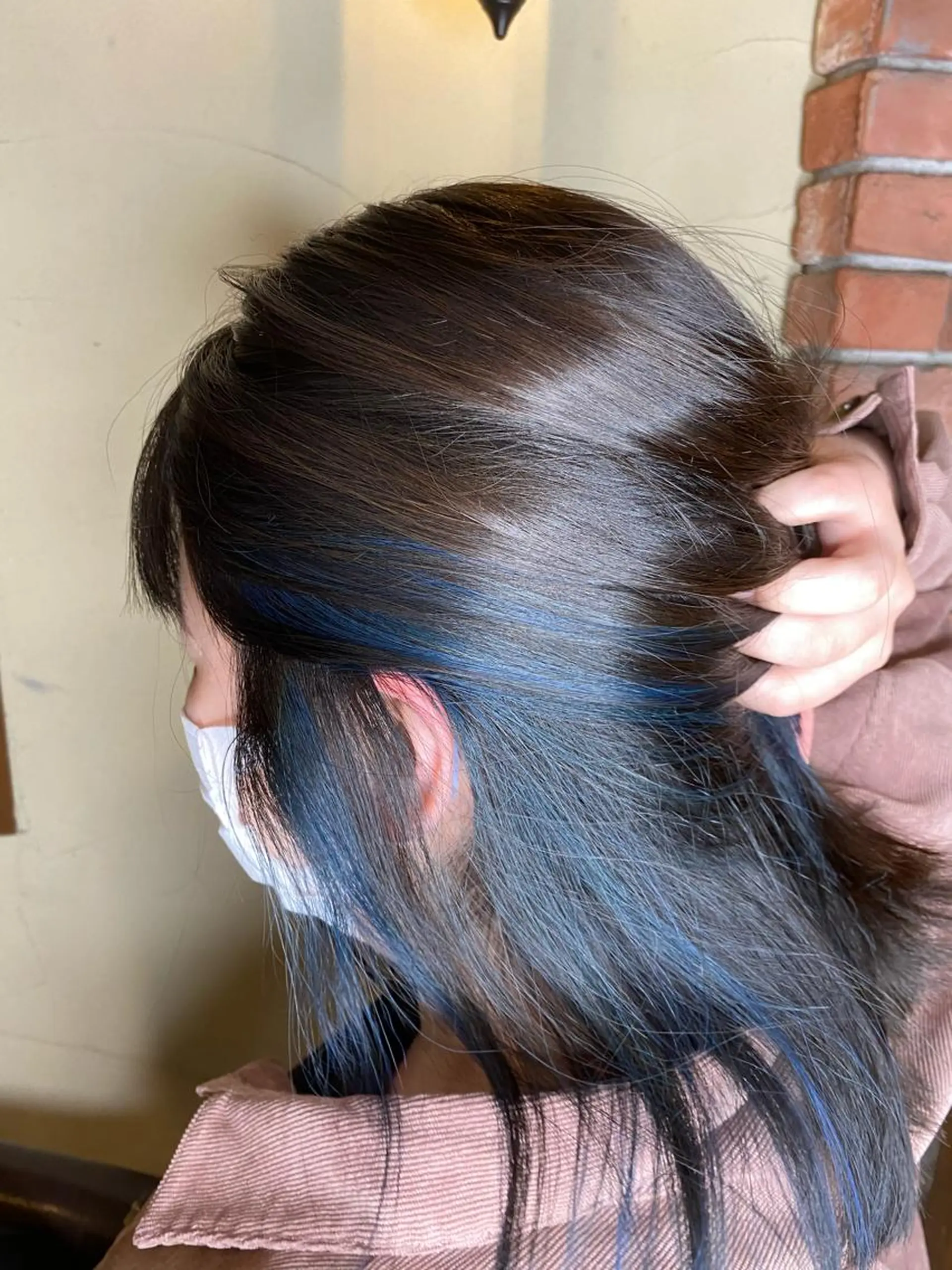 ミディアム カラー パーマ ヘアアレンジ メンズ キッズ ネイル マツエク・マツパ メンズハイライト ブルーカラー ハイライトカラー ハイライト ブルー 🌈髪質改善・美髪矯 正・平野瀬乃🌈のヘアスタイル