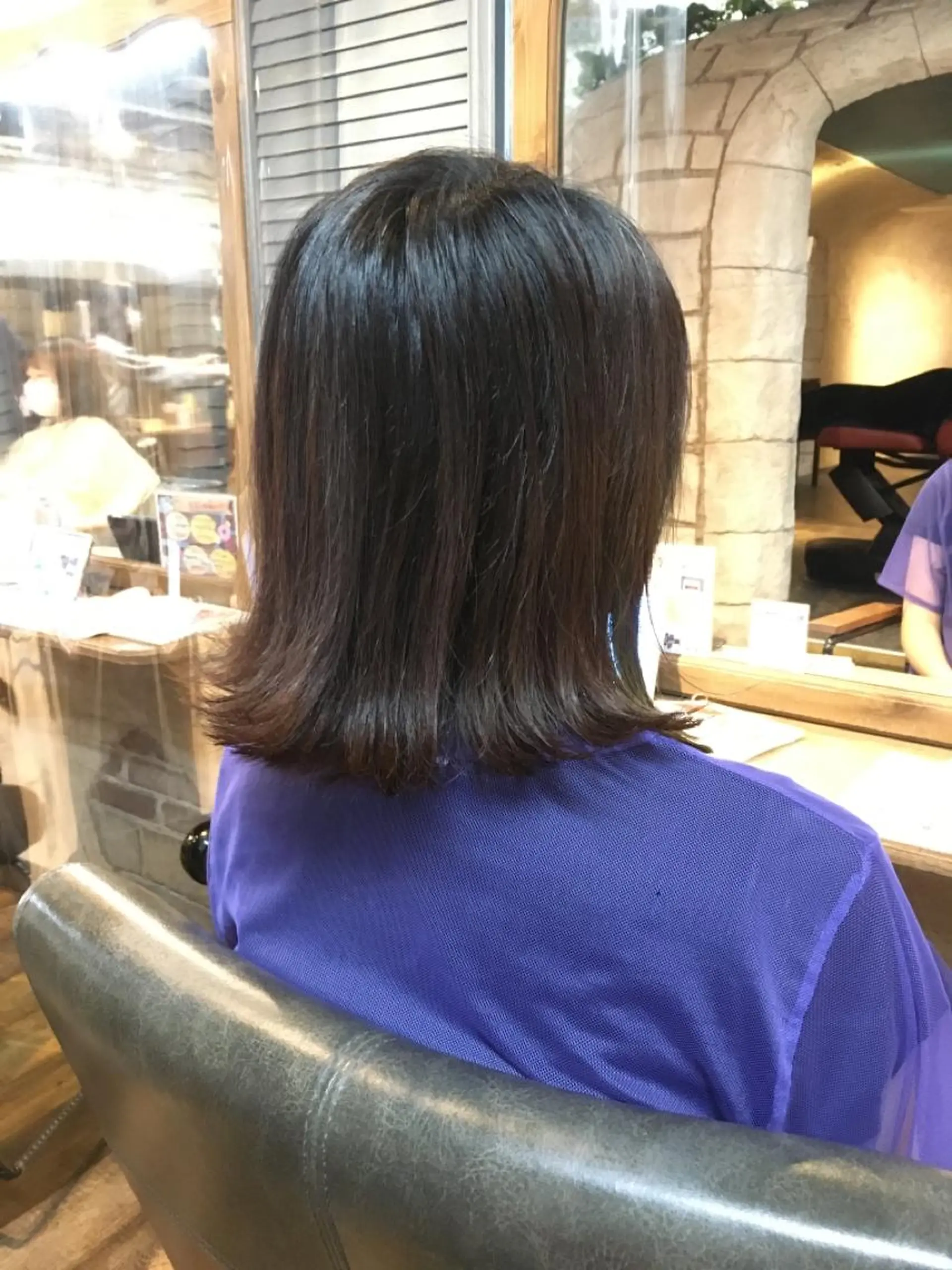 ミディアム ヘアアレンジ 切りっぱなしロブ カット 🧶ブリーチカラー TERU🧶のヘアスタイル