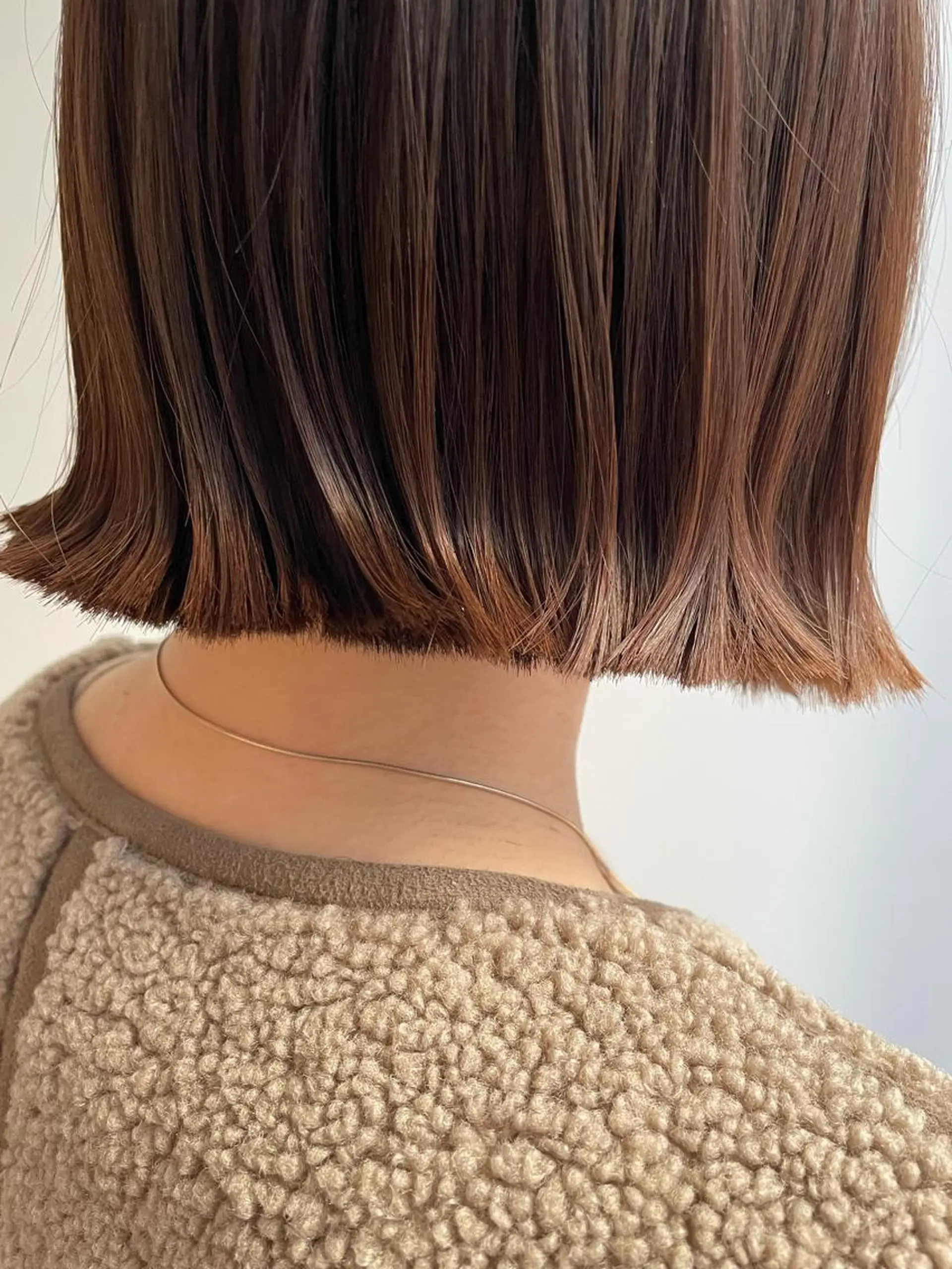 ミディアム ワンレンボブ ボブ ナチュラルカラー 児玉優香のヘアスタイル