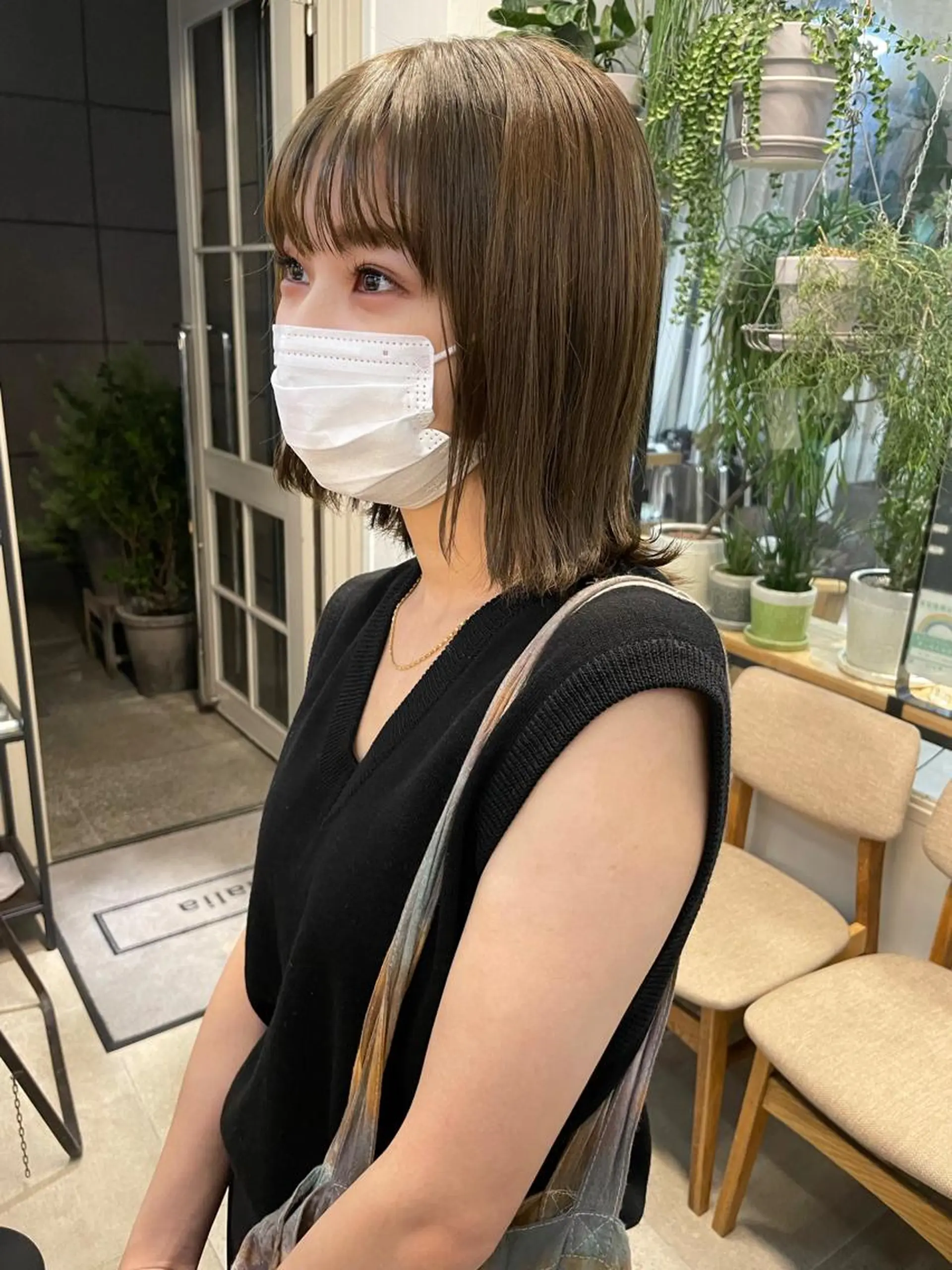 ミディアム カラー ヘアアレンジ 小顔レイヤー×コンパ クトボブ/林隆平のヘアスタイル