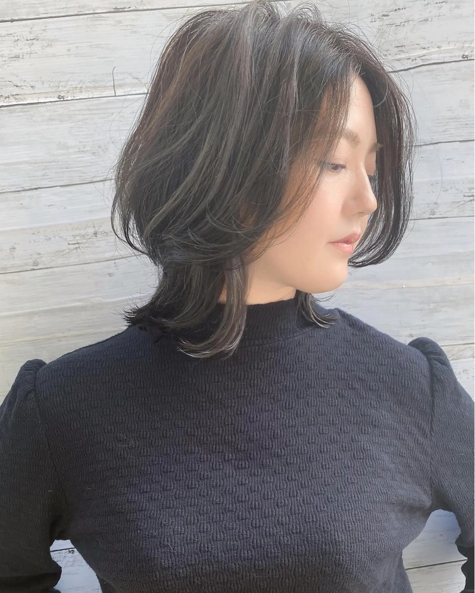ミディアム カラー イルミナカラー カット ヘアカラー grand juteのヘアスタイル
