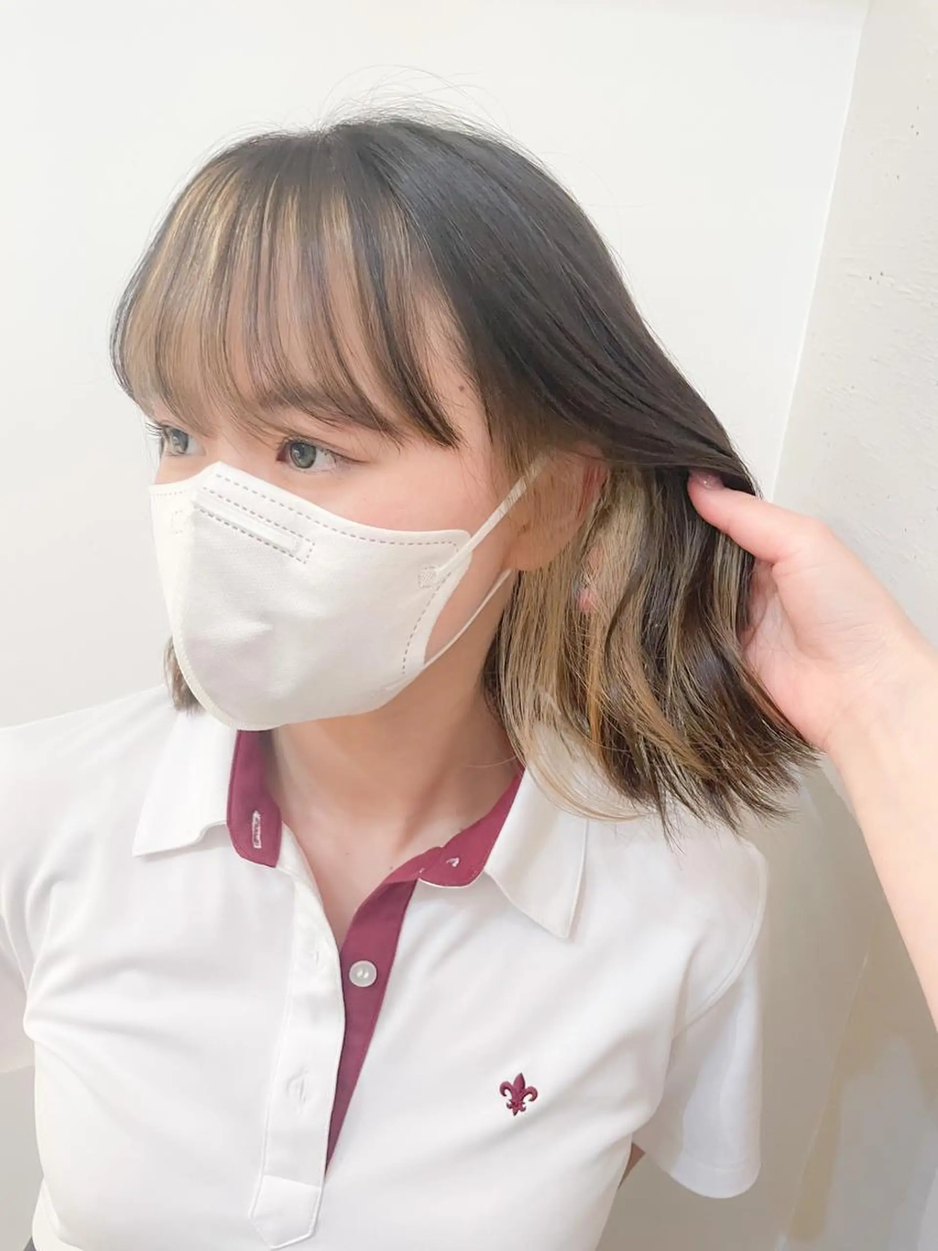 ミディアム カラー ミストバング ベージュカラー  フェイスフレーミング フォギーベージュ インナーカラー ヘアカラー ✨カラー支持No.1 🧸ワキ カナコ🧸のヘアスタイル