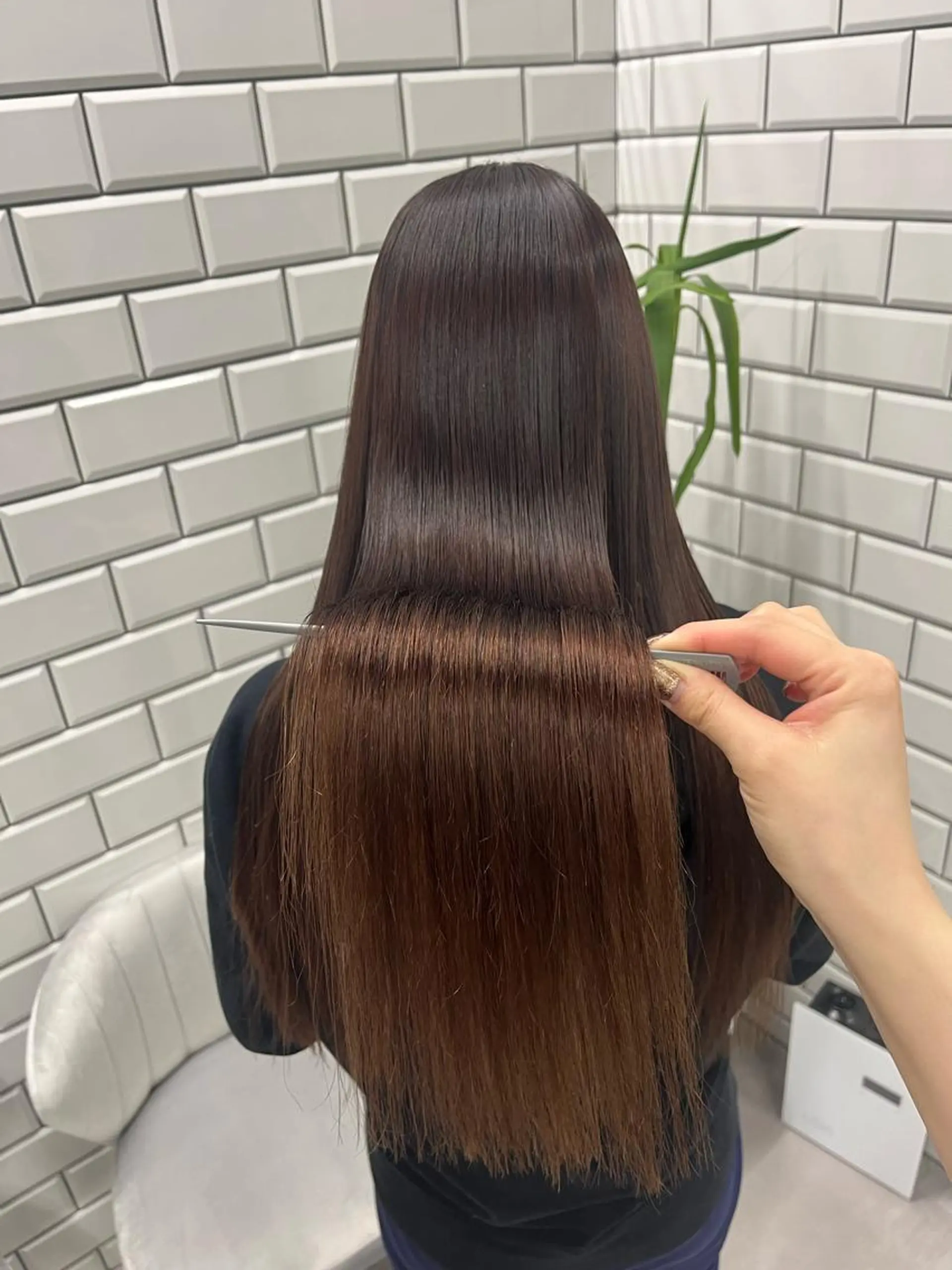 ロング カット 縮毛矯正 ヘアセット newi赤羽 HINATAのヘアスタイル