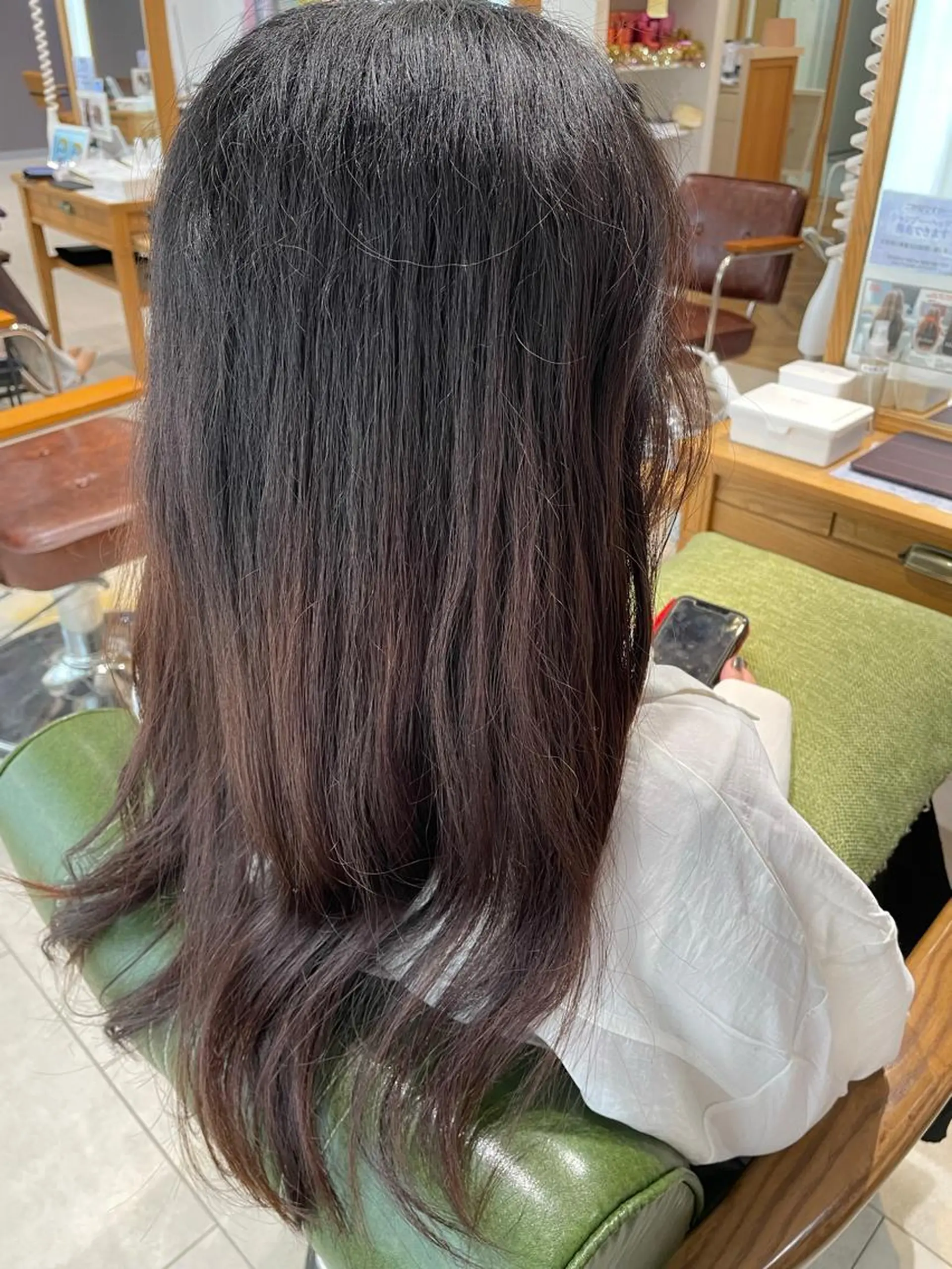 ロング カラー 黒髪 ブルーカラー ブルーブラック カット ヘアカラー トリートメント 過去一の柔髪ヘア 🌿einshairのヘアスタイル