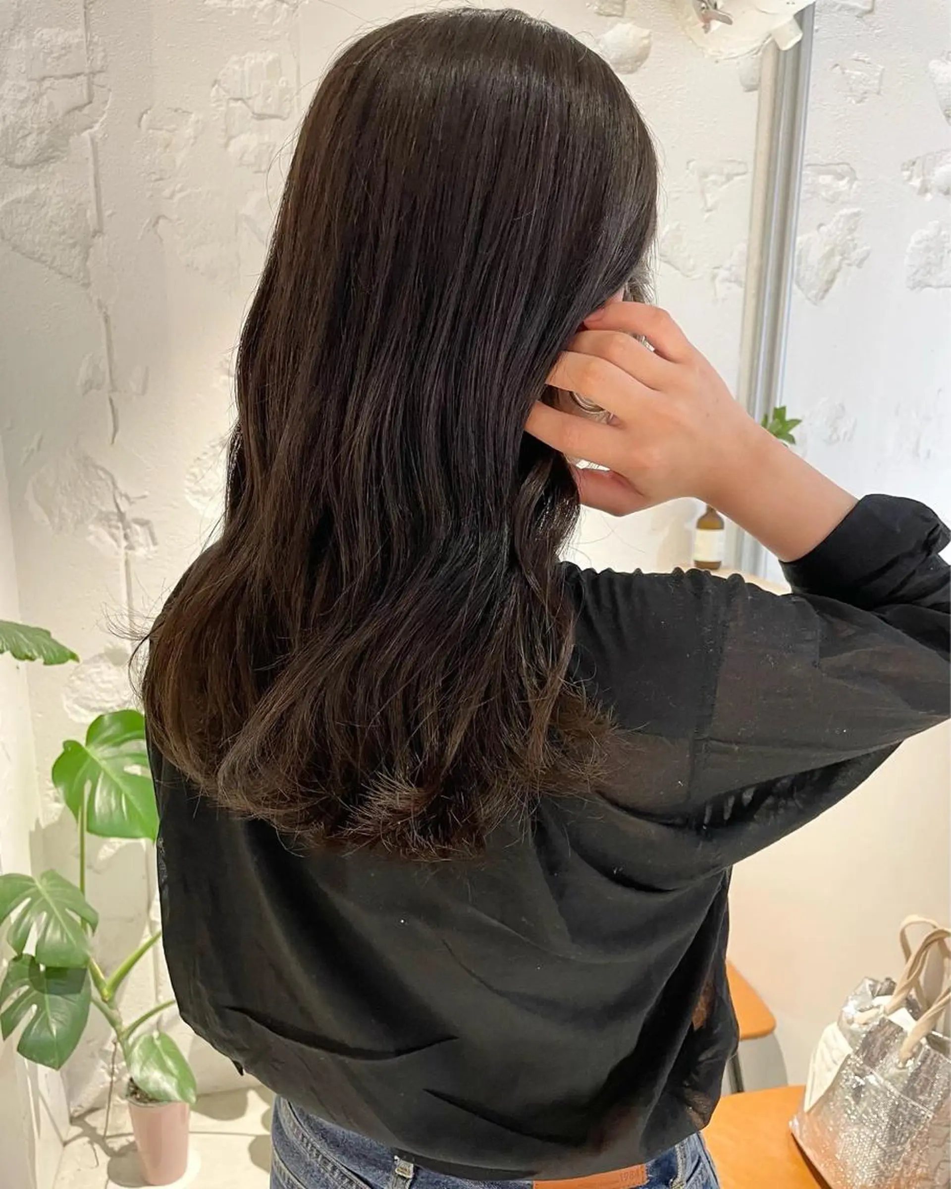 セミロング カラー 🩰オリーブ/ ベージュ松本咲花🩰のヘアスタイル